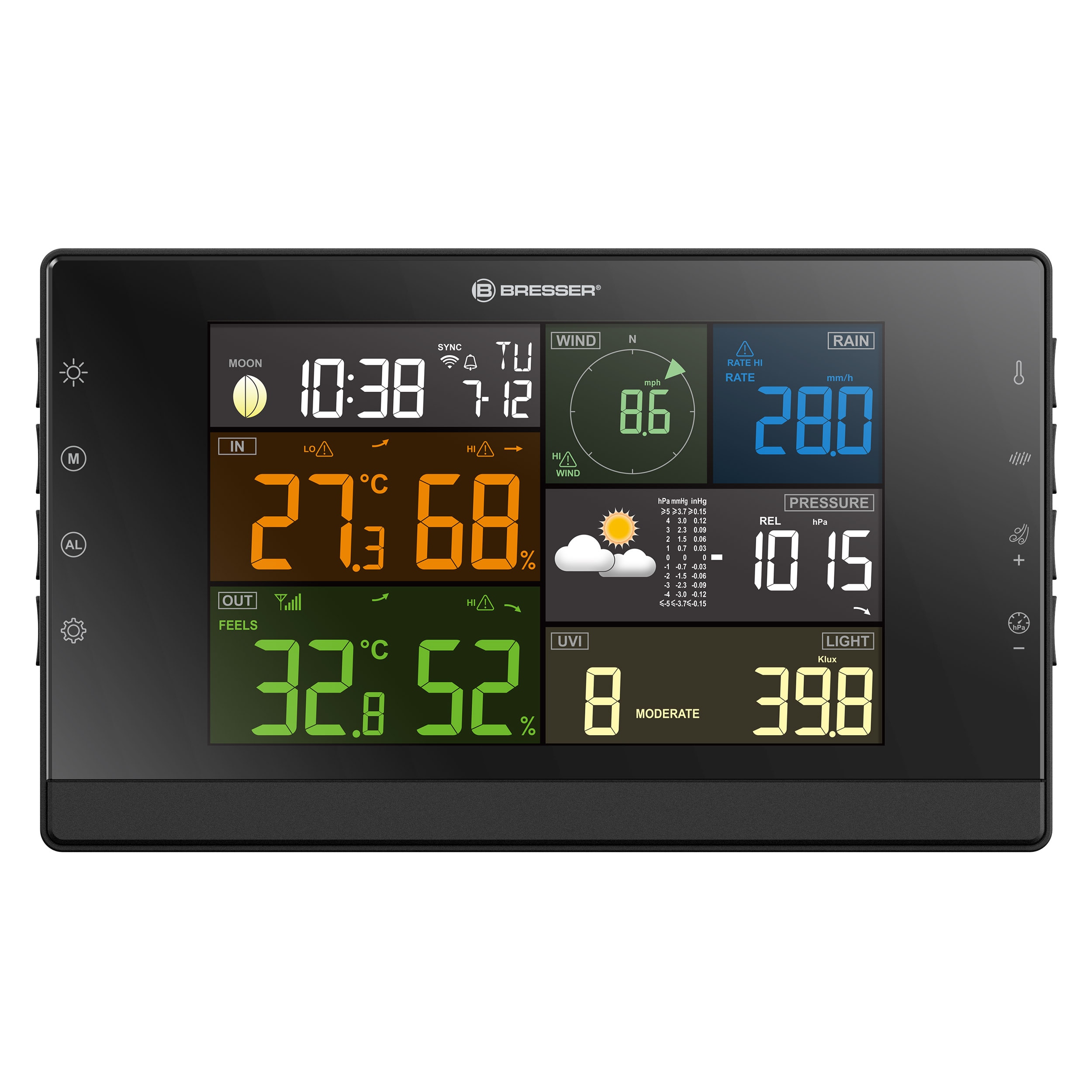 Centro meteorológico Profi-WSC Wi-Fi con Sensor Solar 7 en 1 Negro / Blanco-3