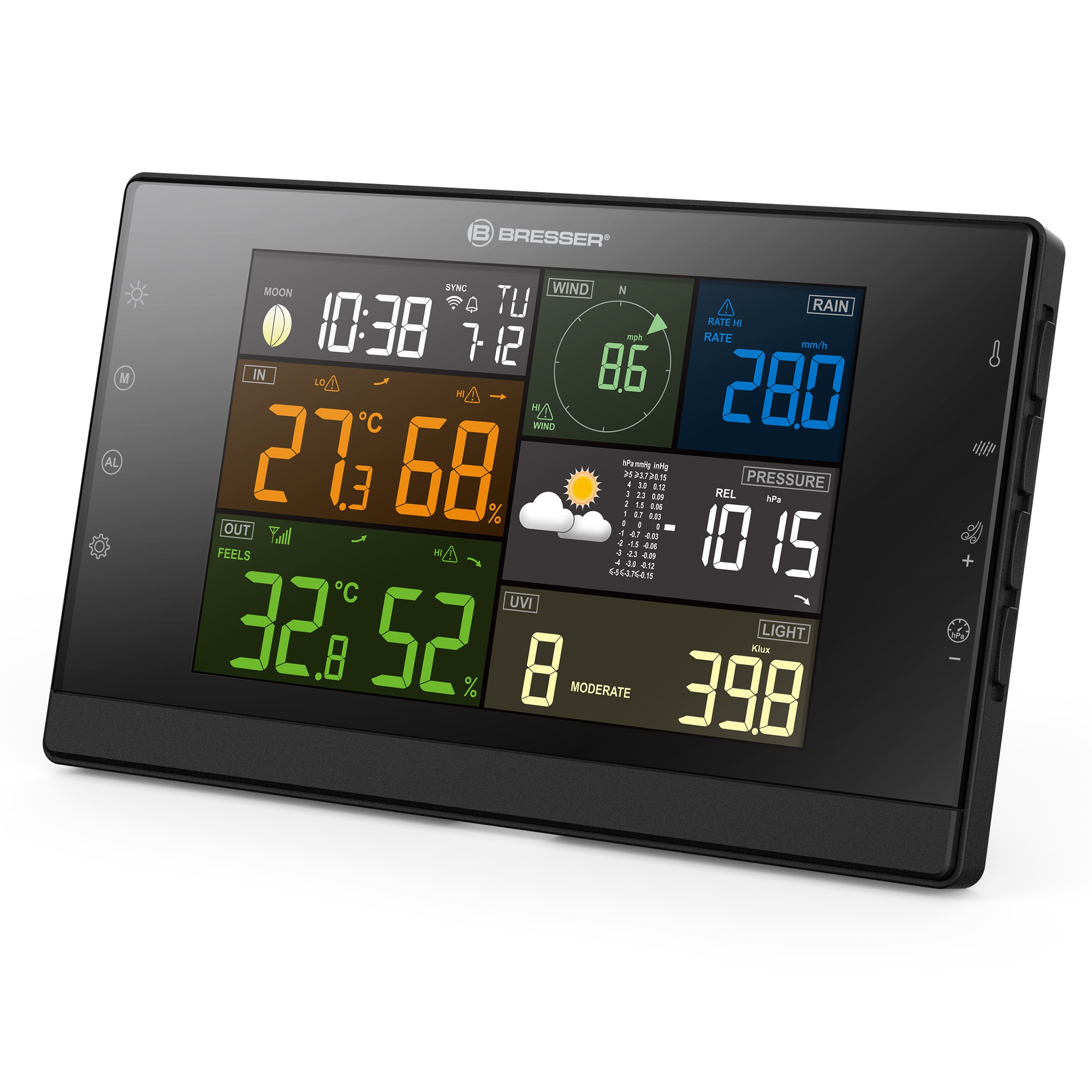 Centro meteorológico Profi-WSC Wi-Fi con Sensor Solar 7 en 1 Negro / Blanco-4