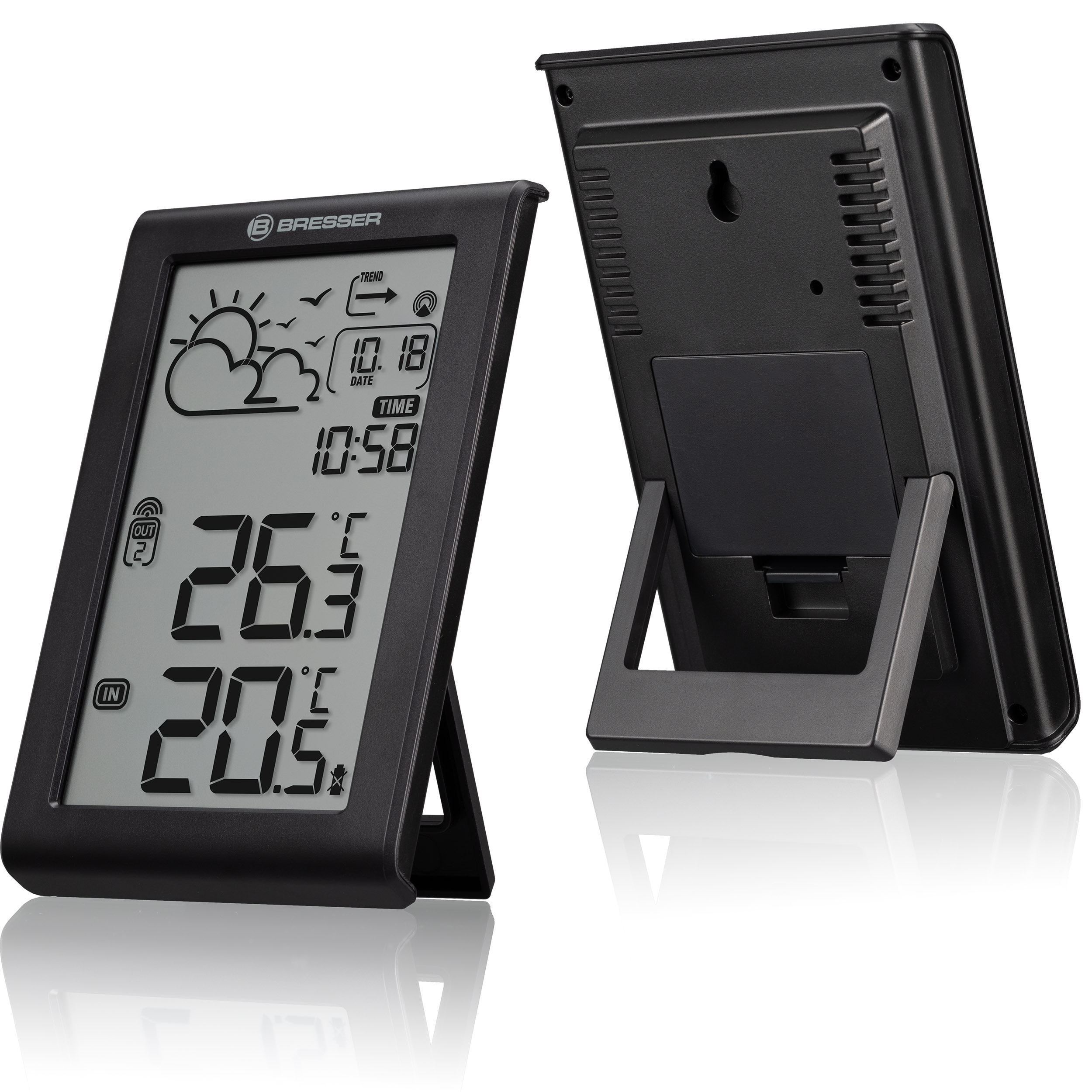 Estación Meteorológica MeteoTemp W con Señal Horaria DCF Negro-3