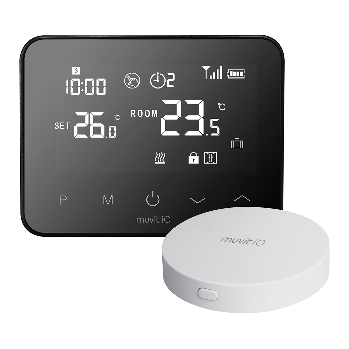 Termostato Inteligente cableado y Hub para Internet Blanco / Negro-4