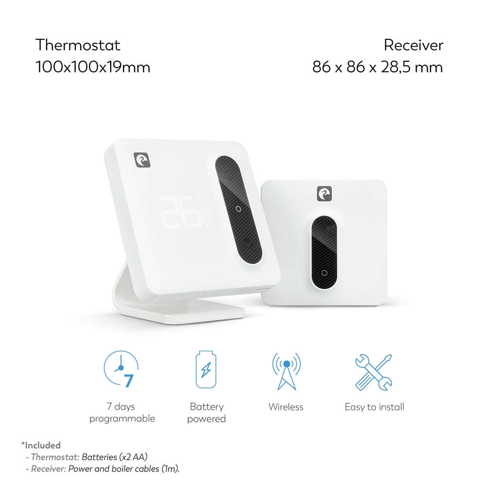 Termostato Inteligente para Caldera y Calefacción Aspen Blanco-2