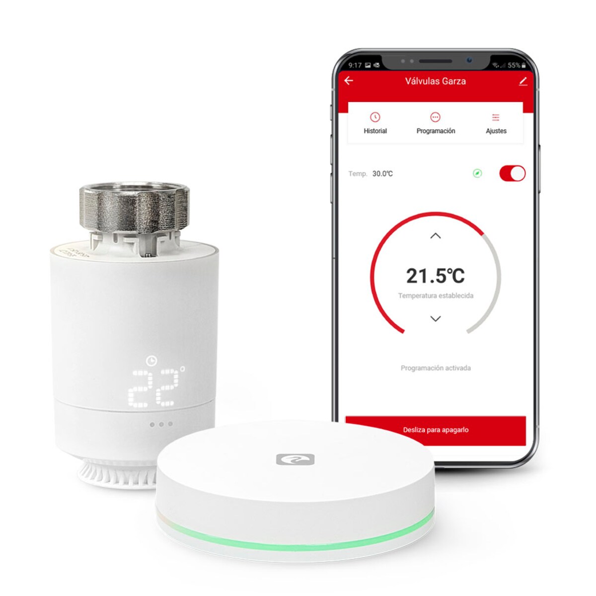 Kit Termostato Smart Bridge + Cabezal Termostático Wi-Fi Zigbee 3.0 Blanco-3