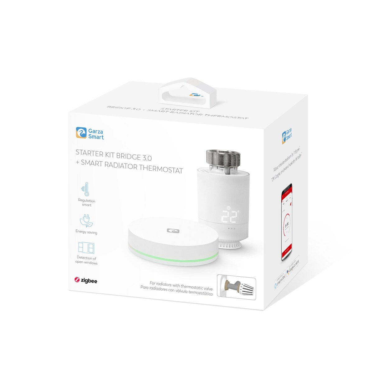 Kit Termostato Smart Bridge + Cabezal Termostático Wi-Fi Zigbee 3.0 Blanco-7