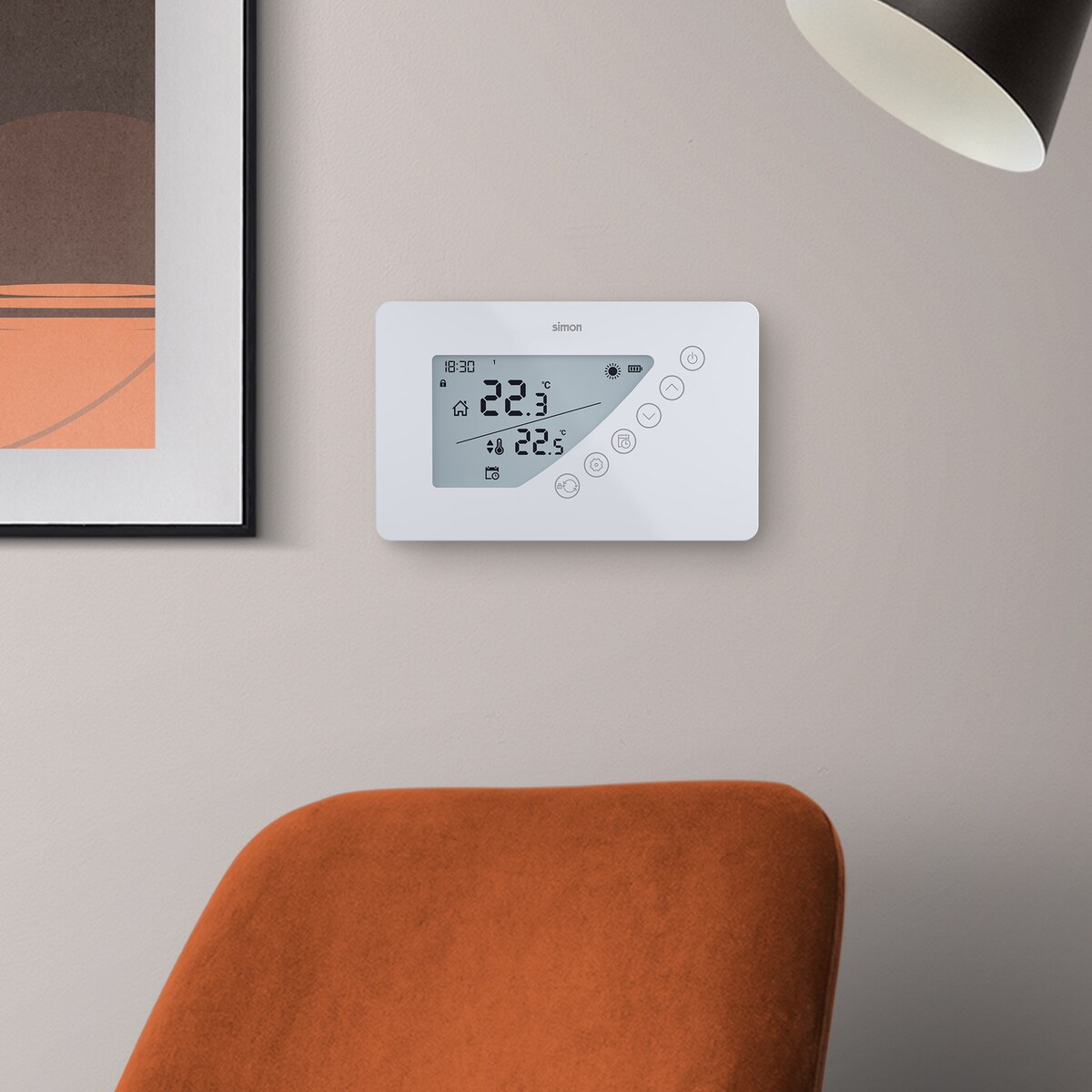 Termostato Digital Programable Semanal Portátil Simon Blanco-6