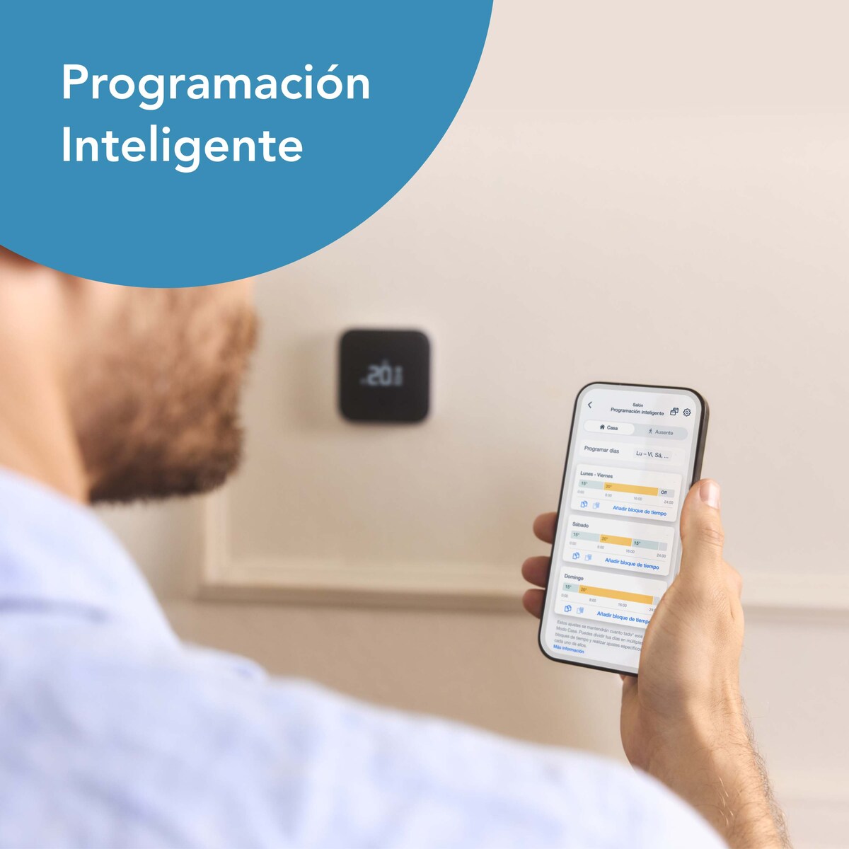 Termostato Inteligente cableado X Blanco / Negro-7