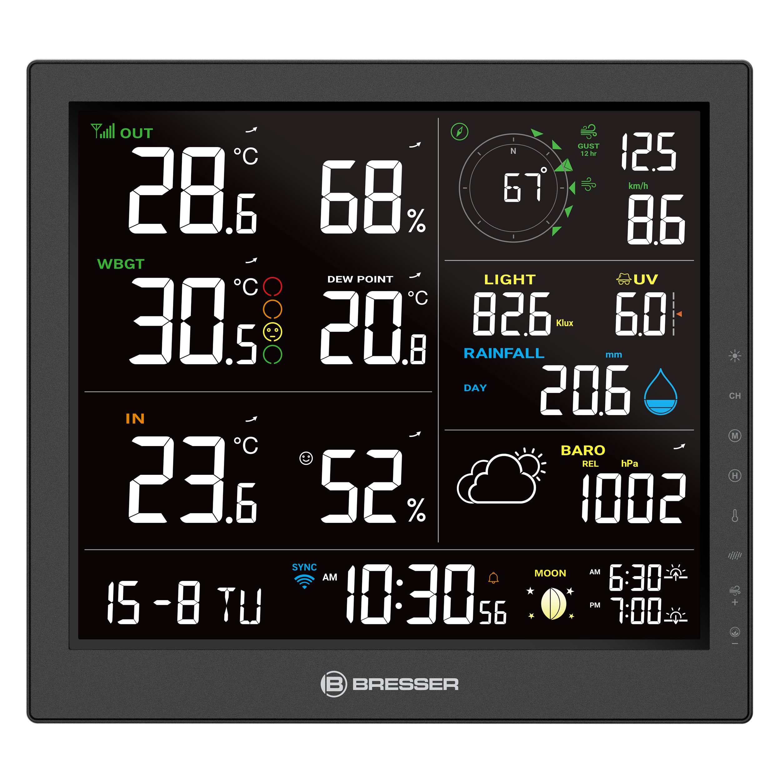 Estación meteorológica WIFI MeteoTemp JW 8 en 1 Negro-3