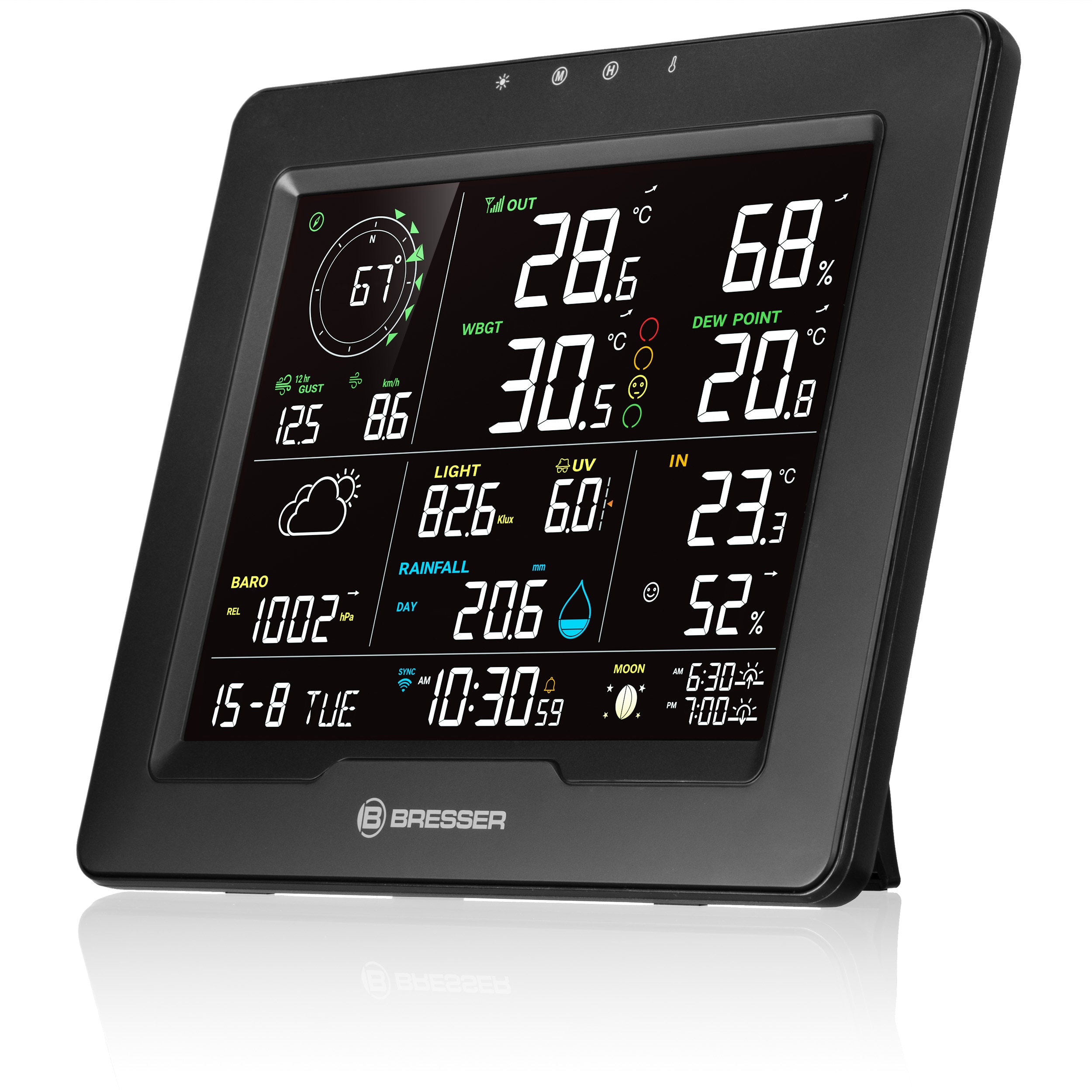 Estación Meteorológica WiFi 8 en 1 con Índice de Calor Sahara TB Negro-2