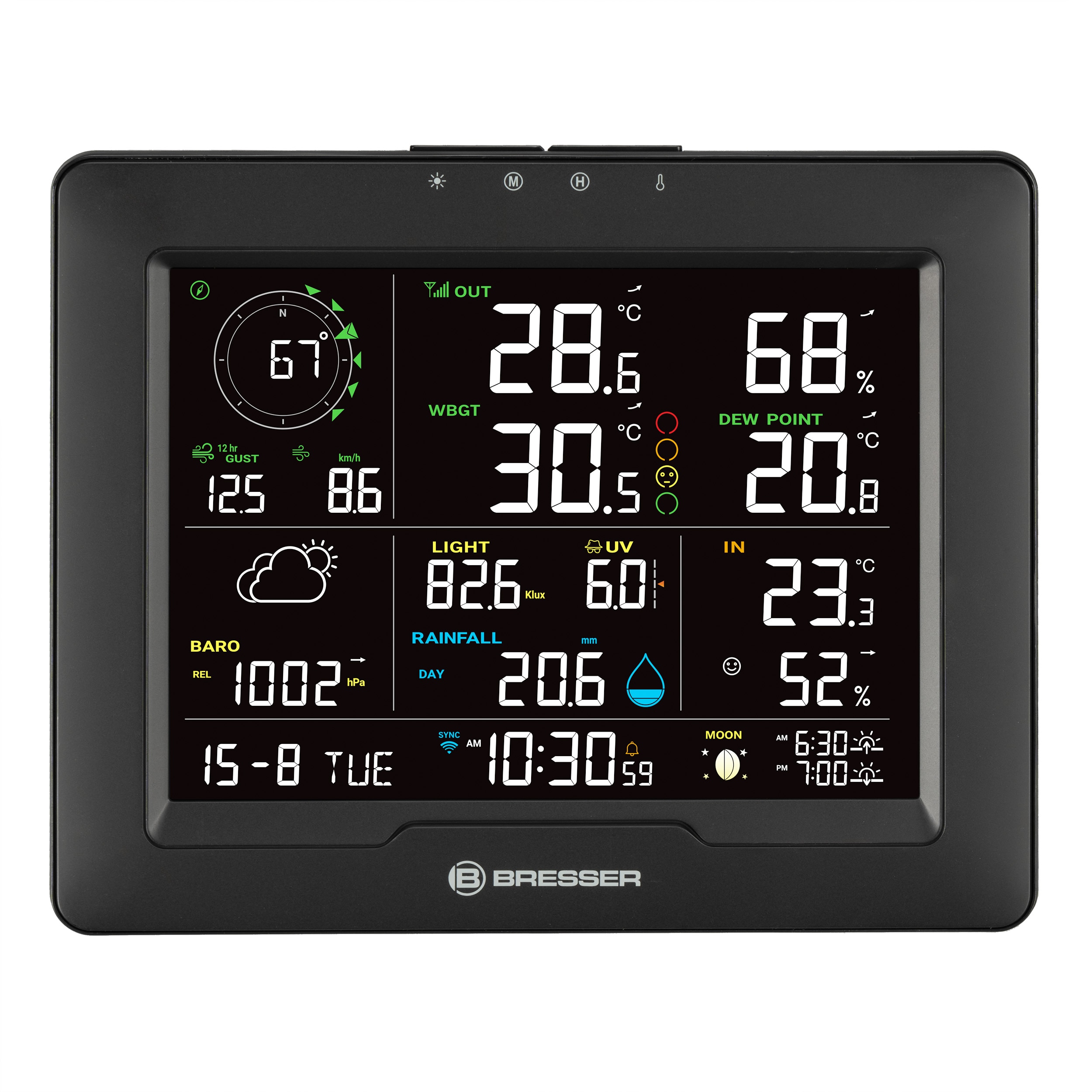 Estación Meteorológica WiFi 8 en 1 con Índice de Calor Sahara TB Negro-3