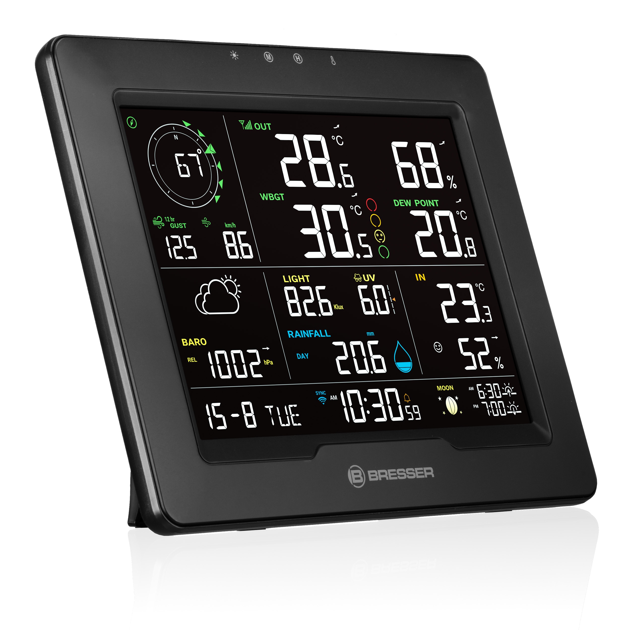 Estación Meteorológica WiFi 8 en 1 con Índice de Calor Sahara TB Negro-4