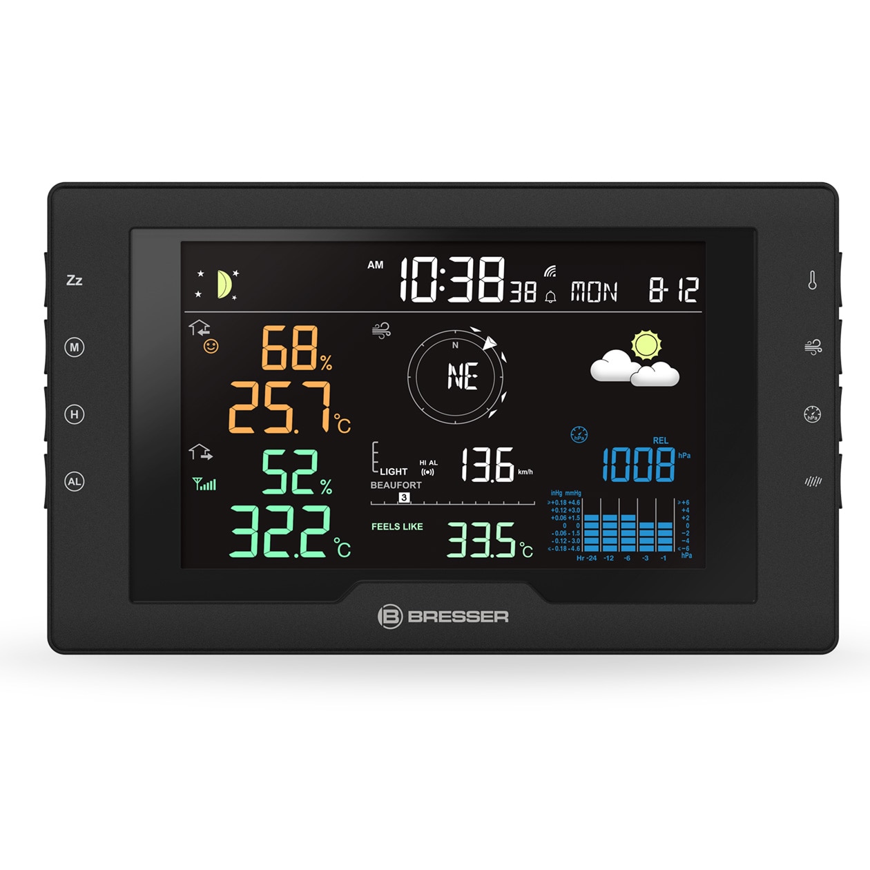 Estación meteorológica profesional Azores con sensor exterior 5 en 1 Negro-3
