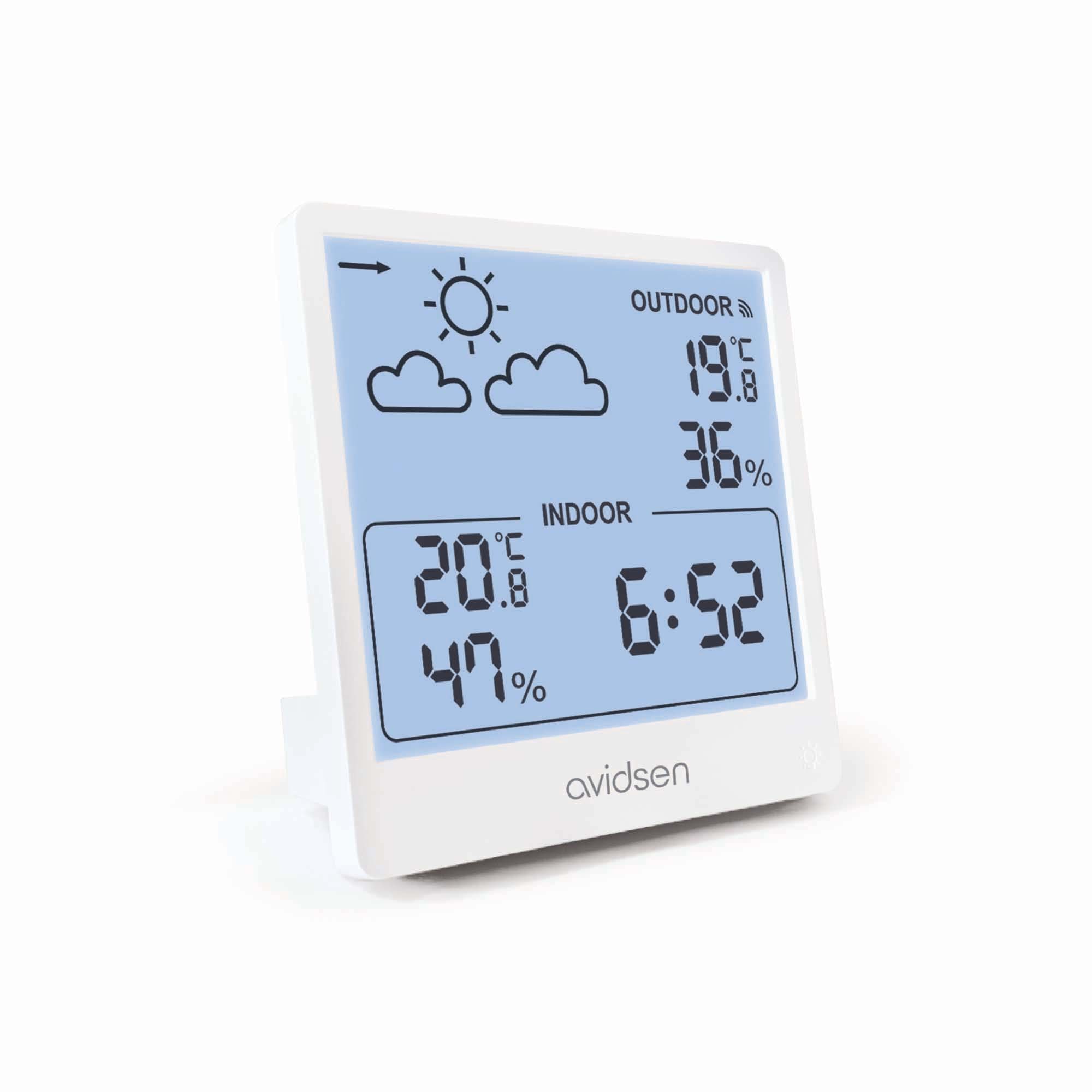 Estación Meteorológica Retroiluminada con Sensor Inalámbrico para Exteriores - Avidsen - 107253 Blanco-3