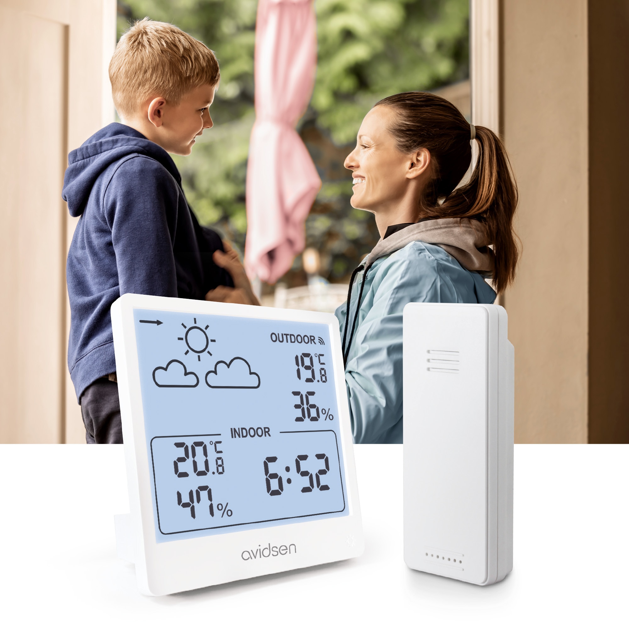Estación Meteorológica Retroiluminada con Sensor Inalámbrico para Exteriores - Avidsen - 107253 Blanco-5