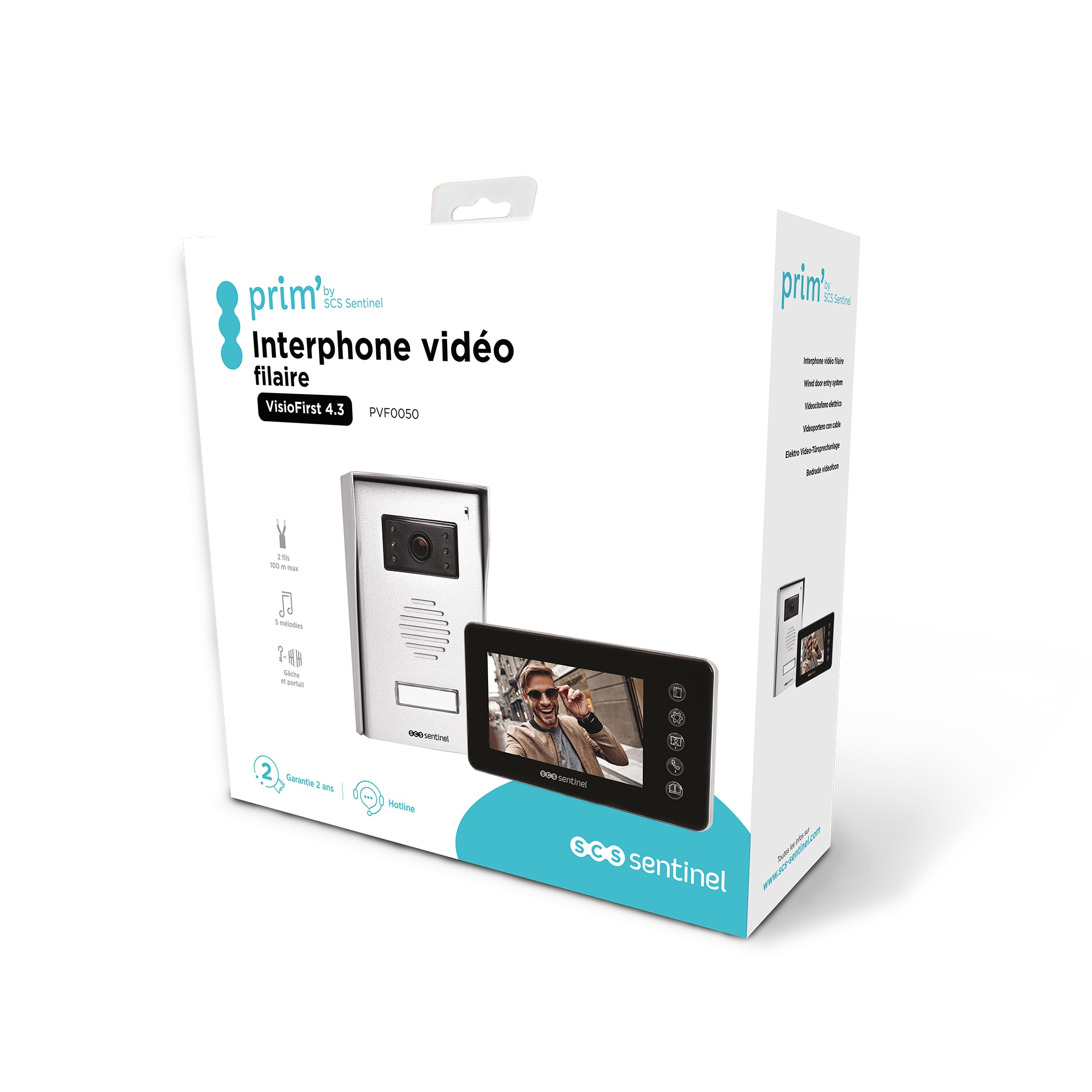 Videoportero con cable VisioFirst 11 cm (4,3") Metal / Negro-3
