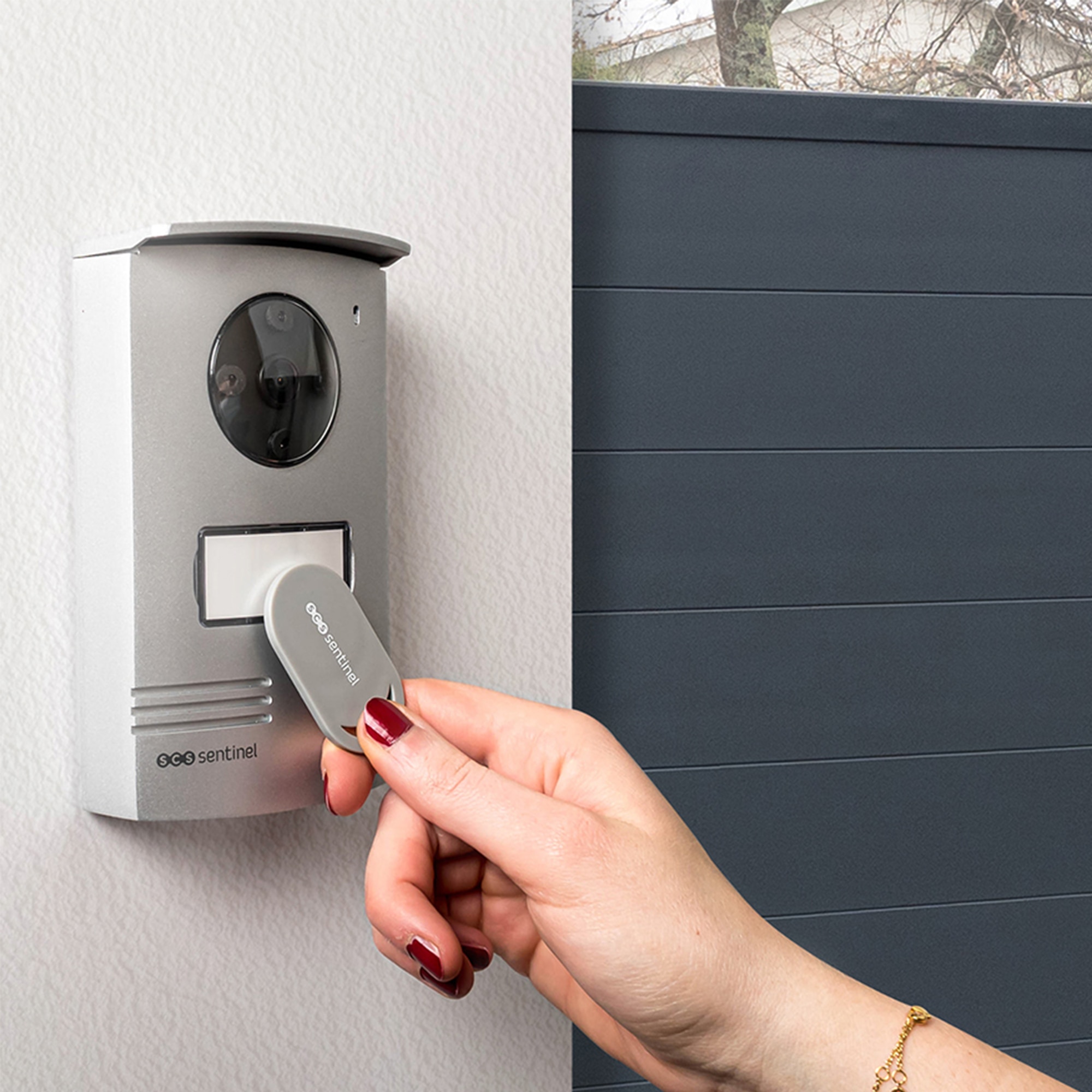 Videoportero con cable VisioDoor+ 18 cm (7") con Placas RFID Metal / Negro-3