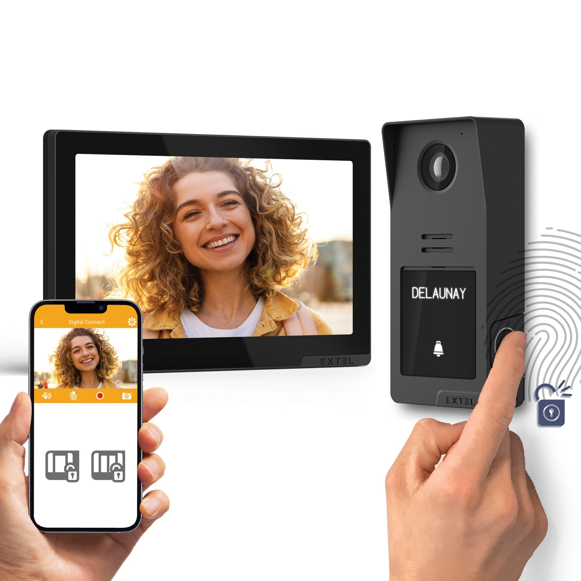 Videoporteiro conectado com acesso por impressão digital - Digital Connect - Extel - 720335 Cinzento Antracite-8