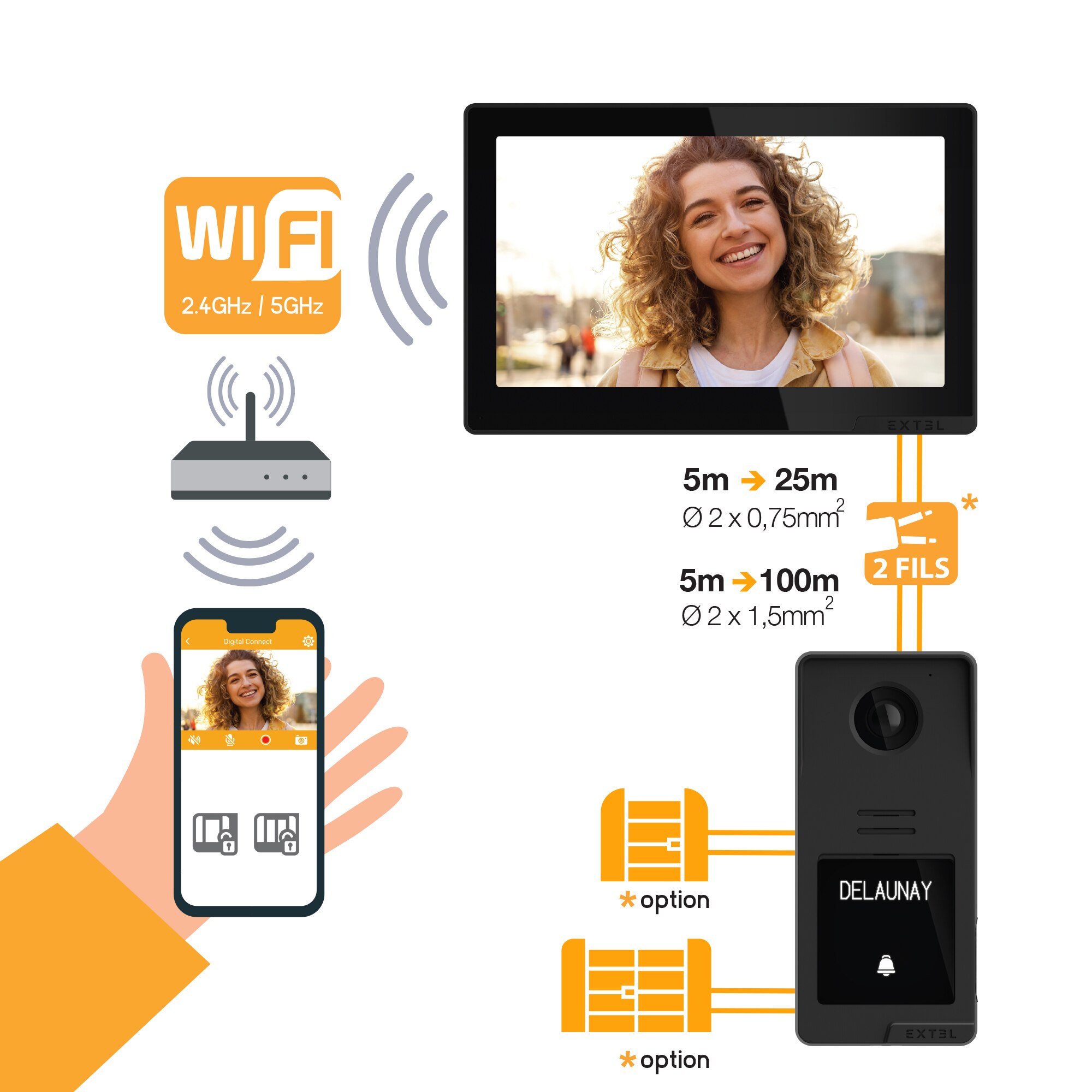 Videoporteiro conectado com acesso por impressão digital - Digital Connect - Extel - 720335 Cinzento Antracite-10
