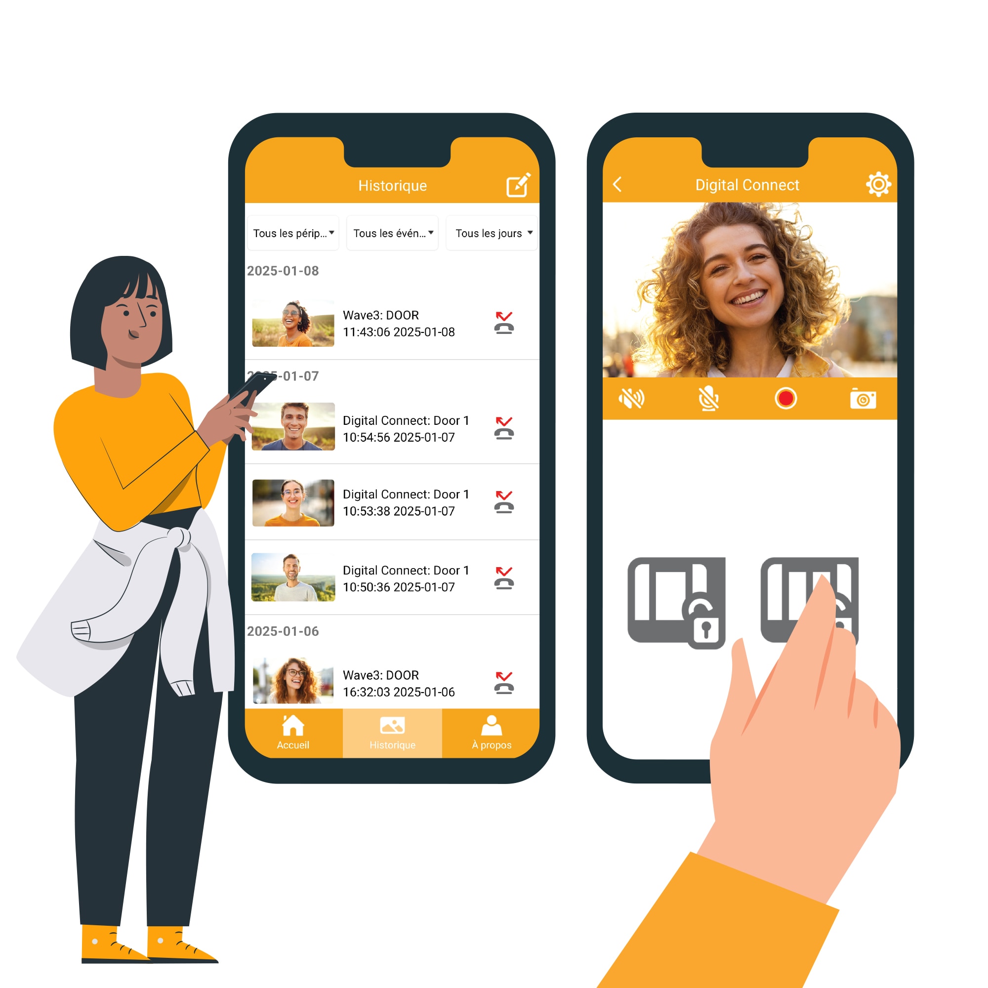 Videoporteiro conectado com acesso por impressão digital - Digital Connect - Extel - 720335 Cinzento Antracite-11