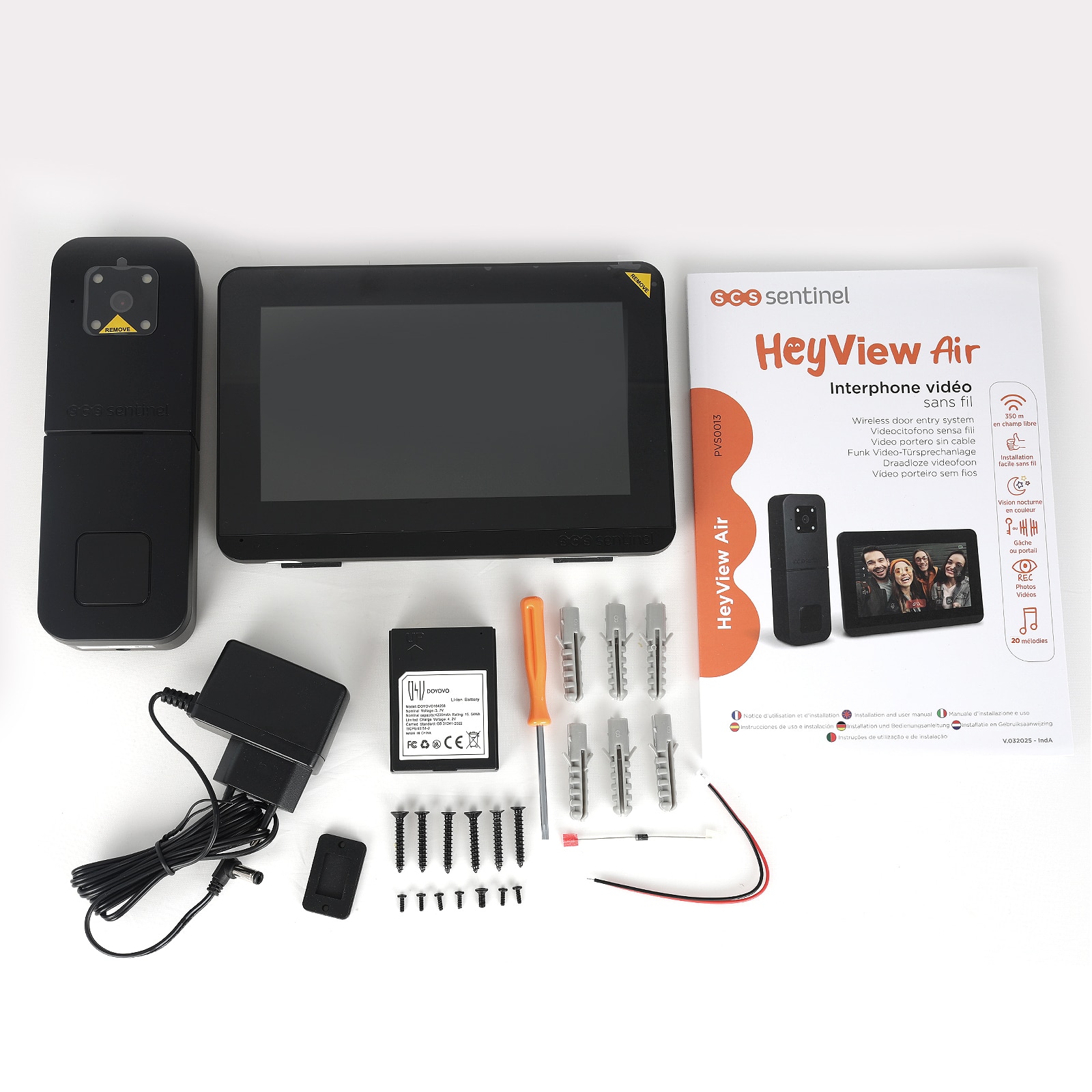 Videoportero sin cable HeyView Air 350m de alcance Negro-4