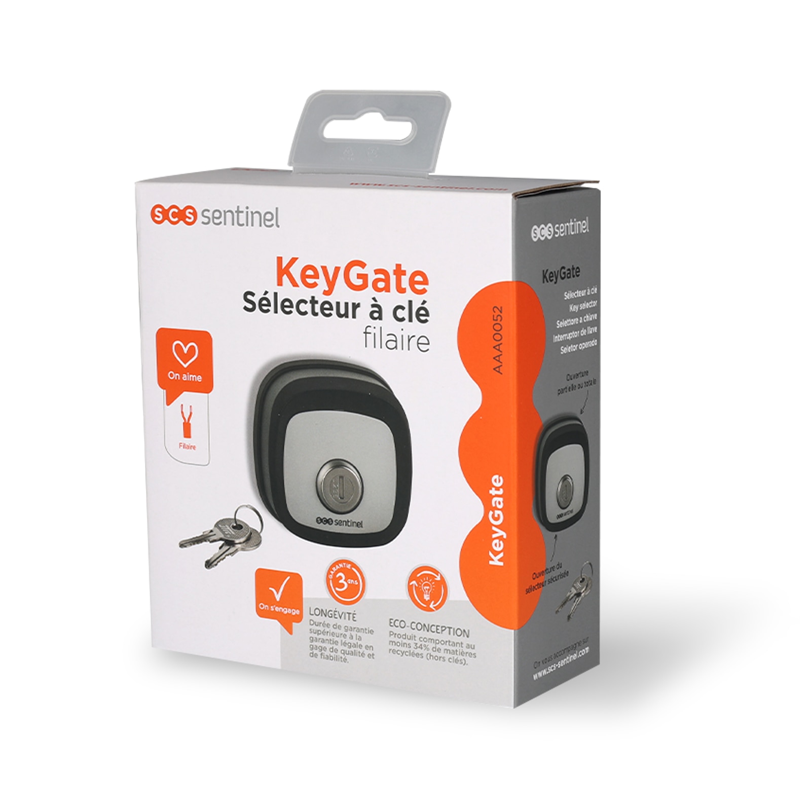 Interruptor de llave para cancelas KeyGate con cable Negro-5