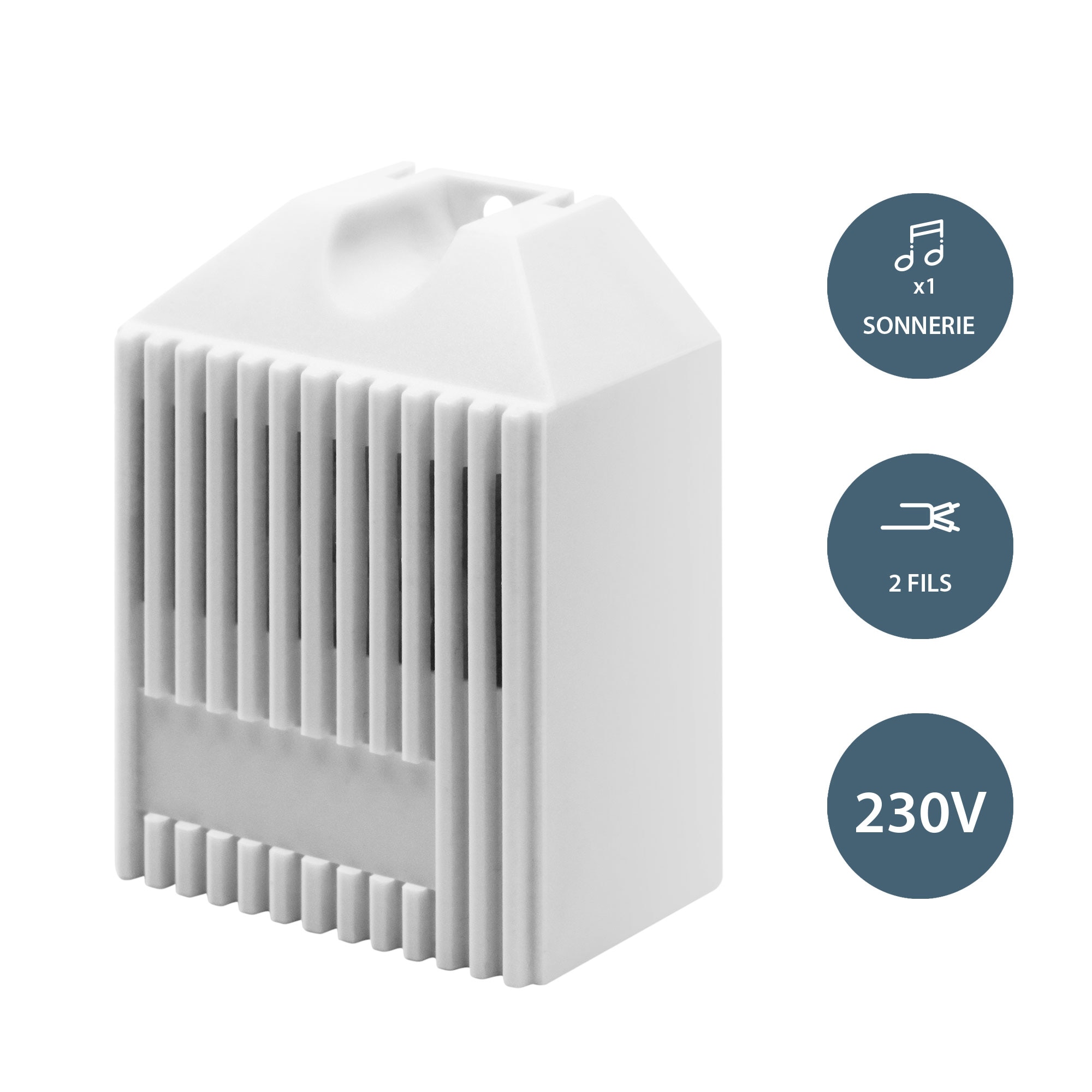 Timbre zumbador 85 dB Blanco-2