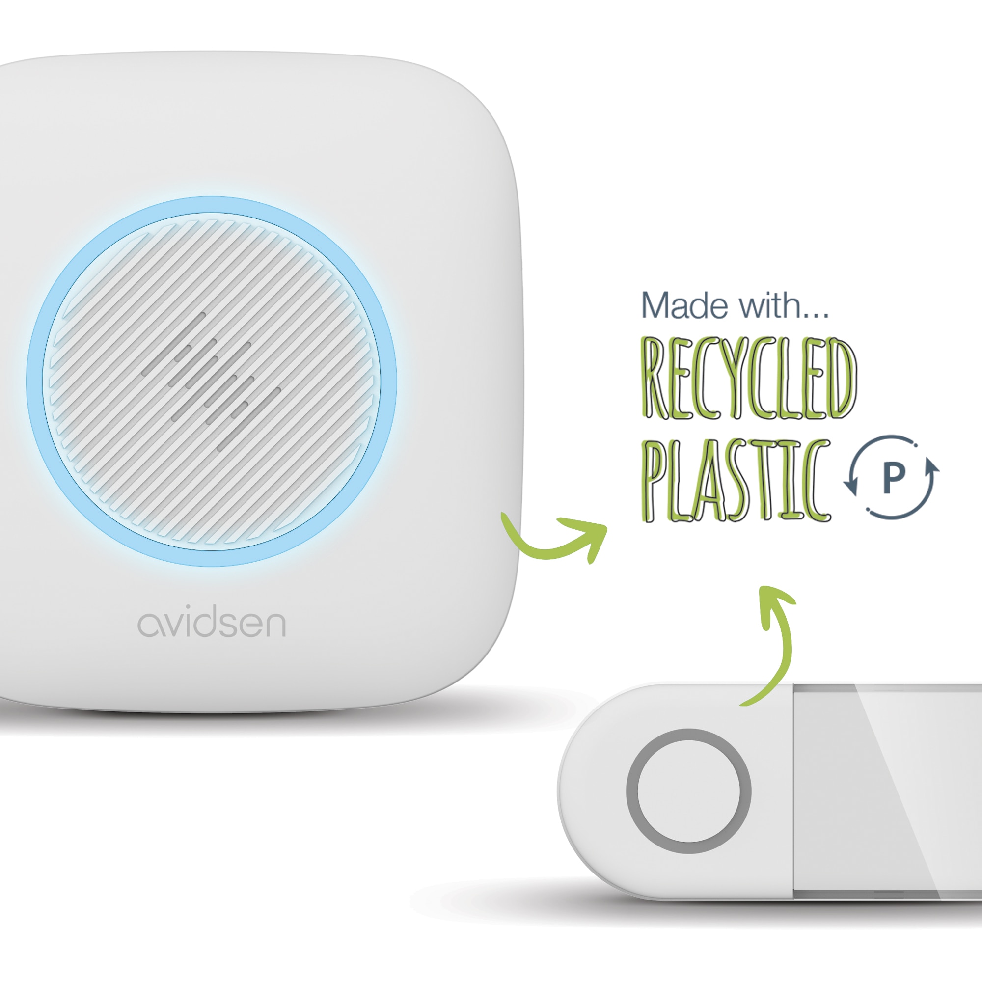 Timbre Inalámbrico con Luz Intermitente y Batería Sona Blanco-5