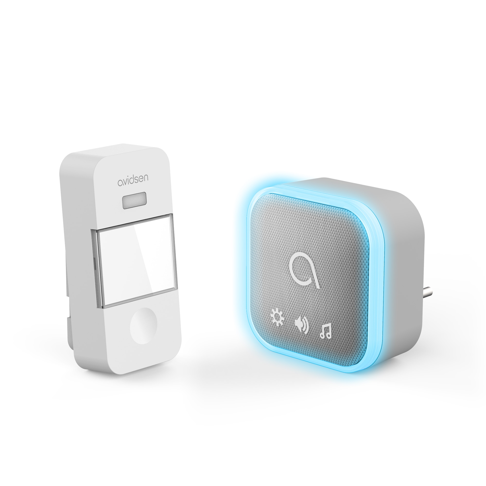 Timbre Inalámbrico Kinétic, Luz de Flash Enchufable Sona-T - Avidsen - 102518 Gris / Blanco-2