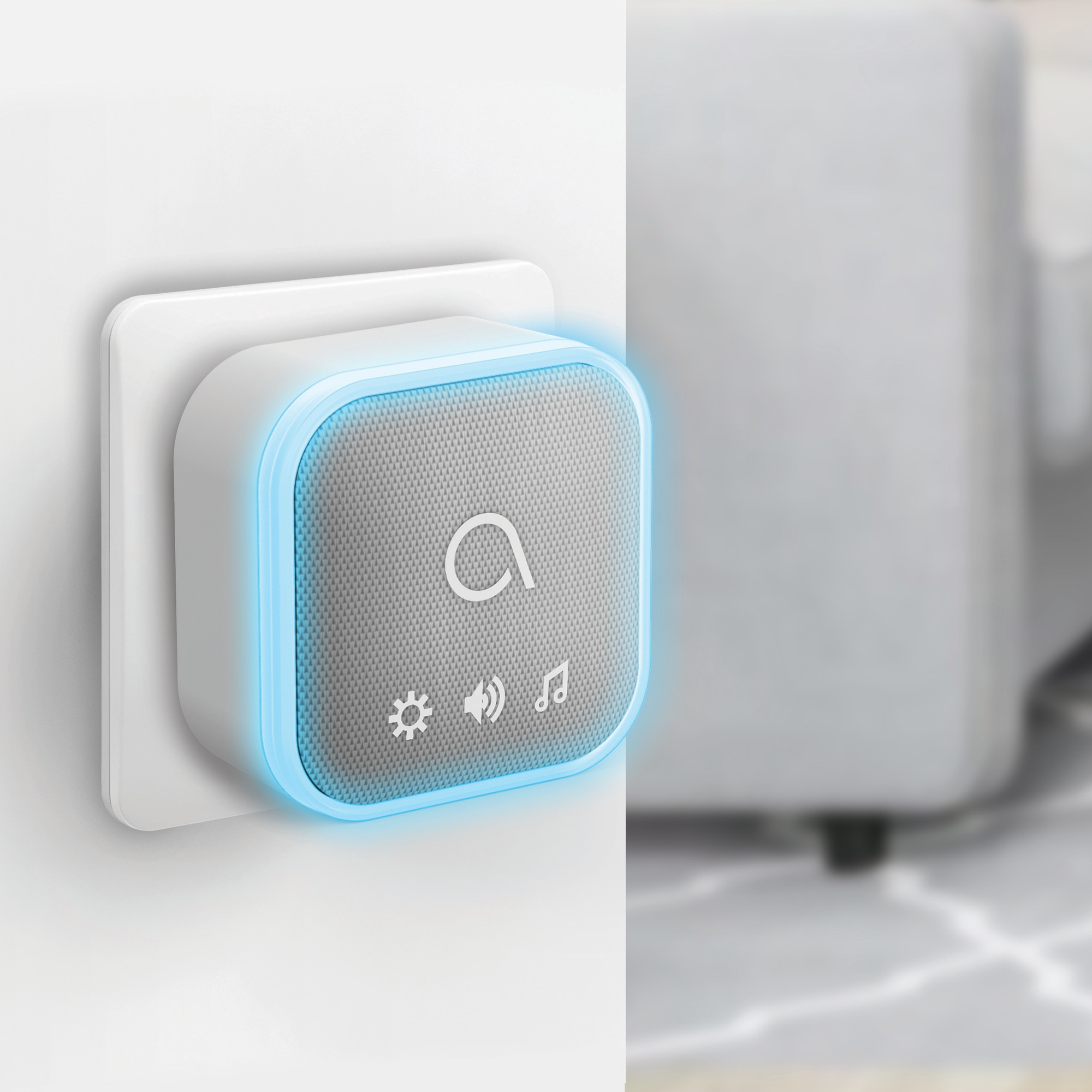 Timbre Inalámbrico Kinétic, Luz de Flash Enchufable Sona-T - Avidsen - 102518 Gris / Blanco-4