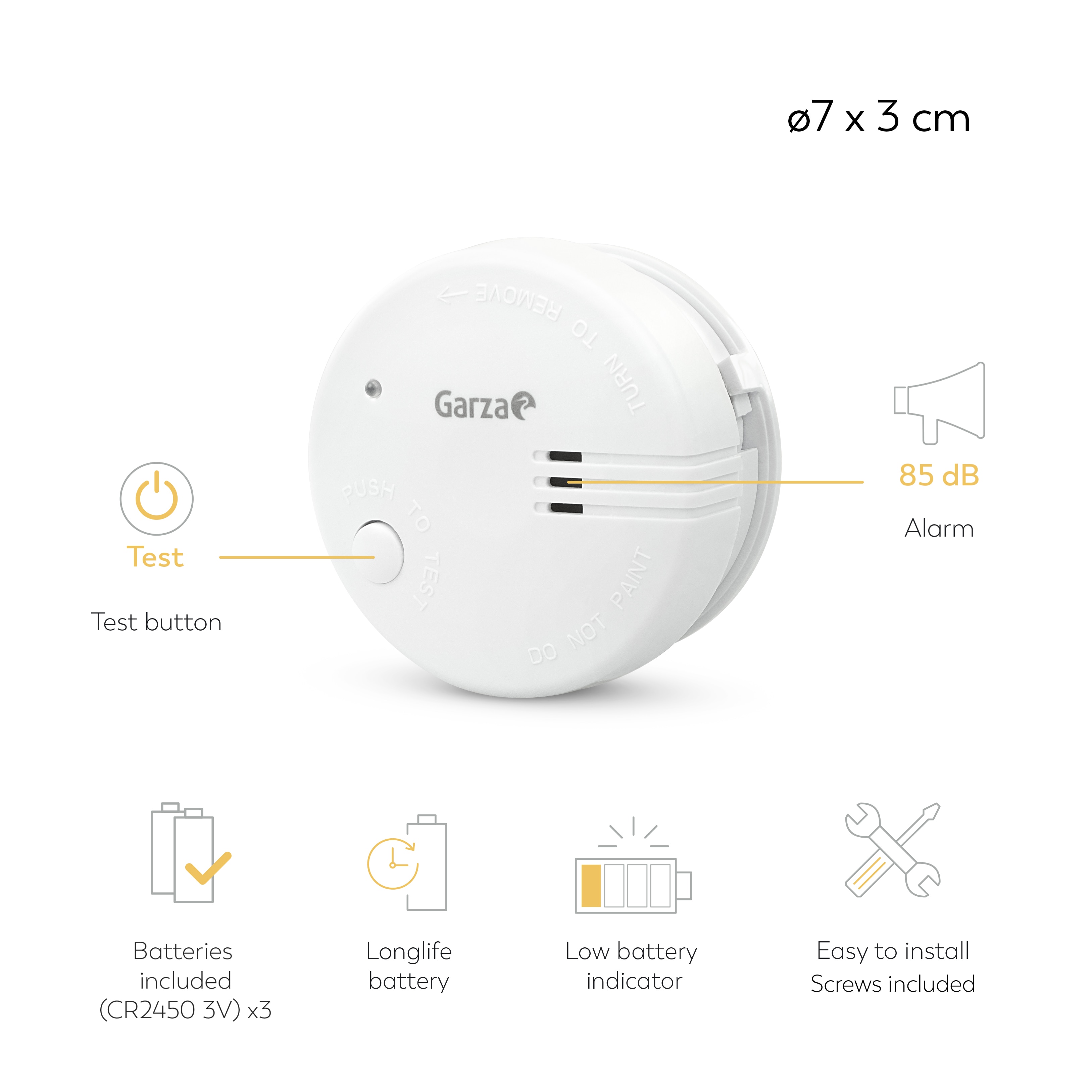 Detector humo mini (x2) Blanco-2