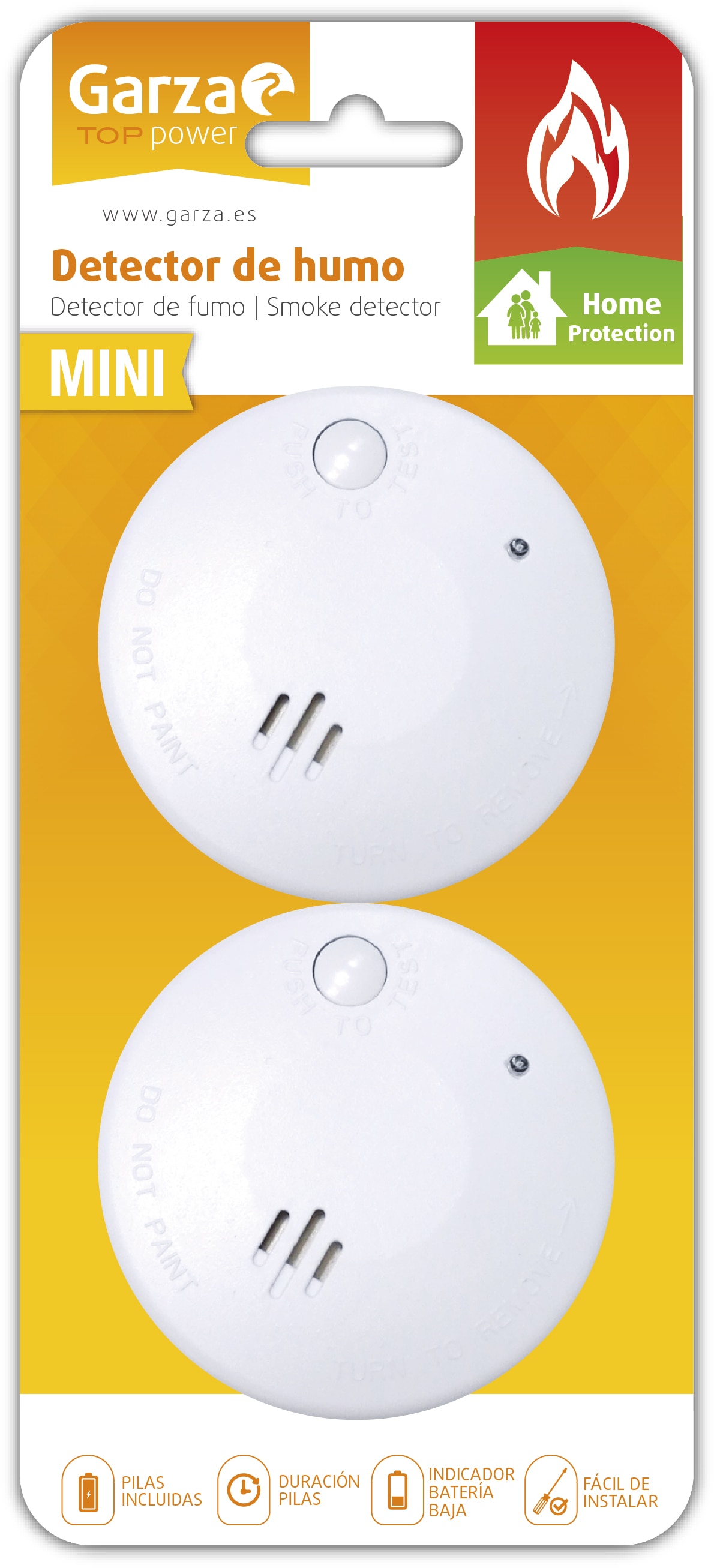 Detector humo mini (x2) Blanco-4
