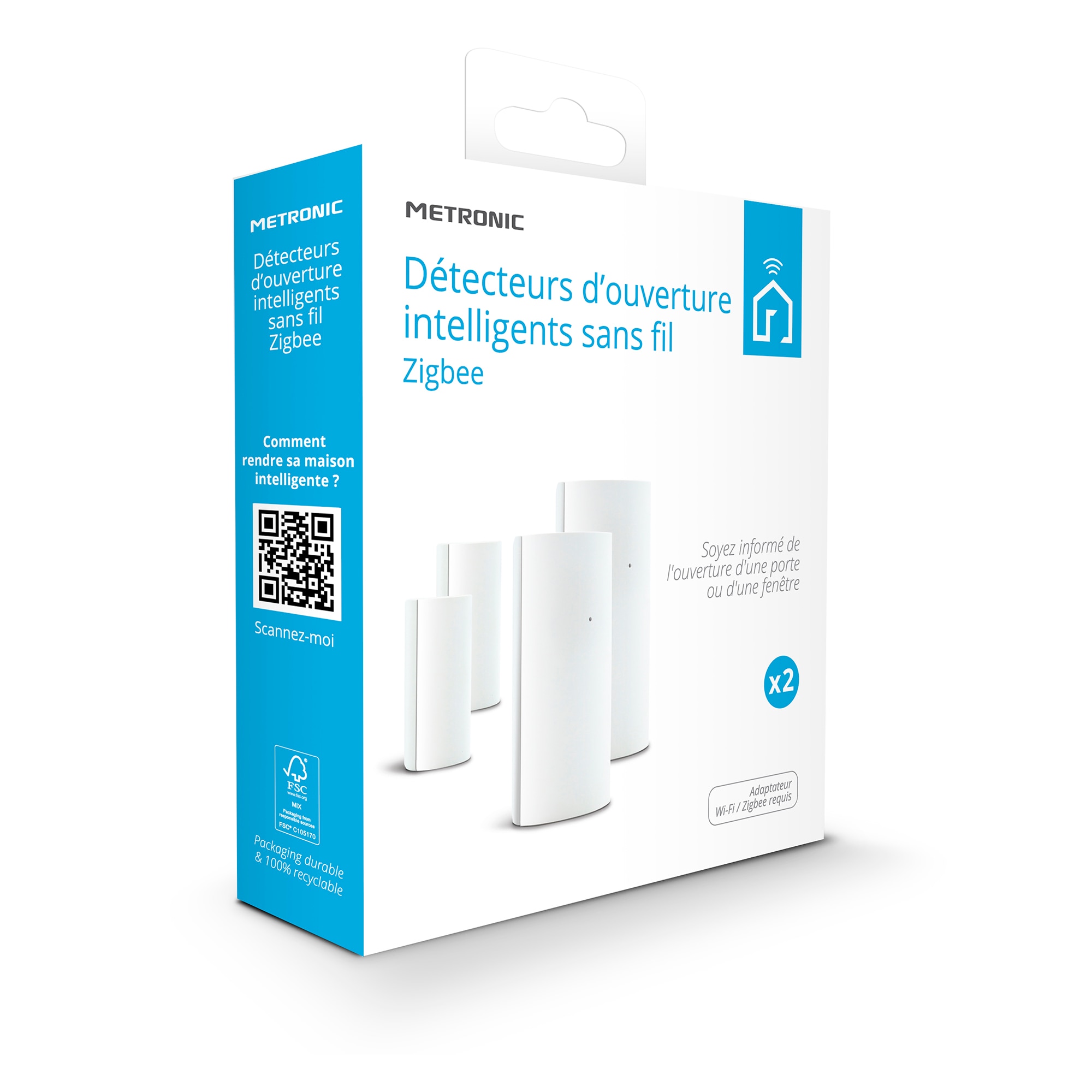 Detector de Apertura Inteligente sin Cable Zigbee Pack 2 Uds Blanco-9