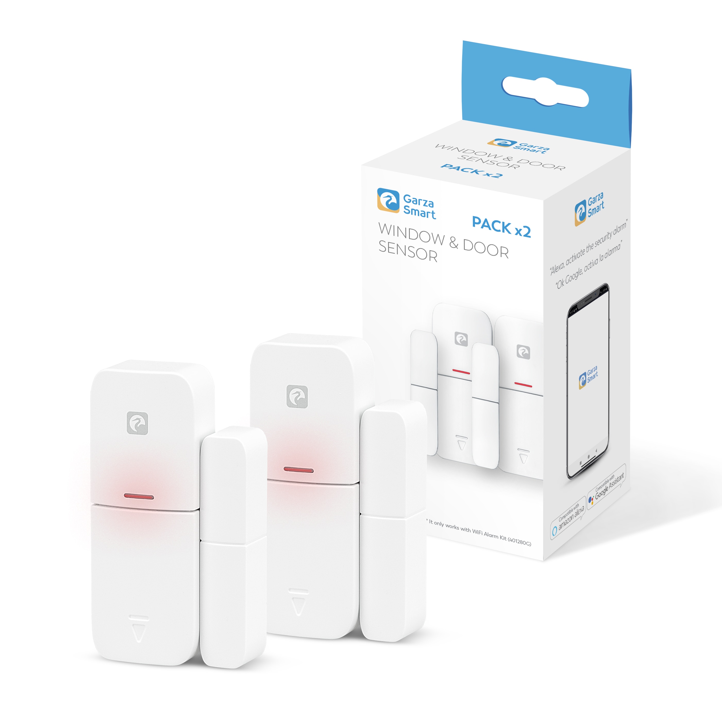 Sensor Wi-Fi Apertura Puertas y Ventanas para Kit Seguridad Inteligente x2 Blanco-5