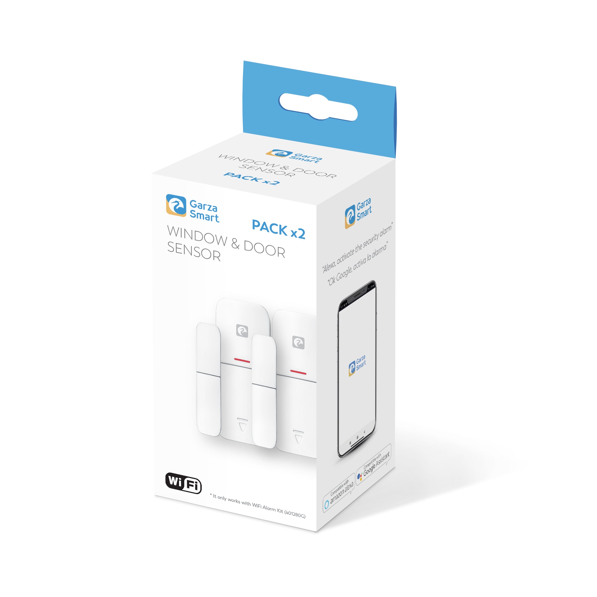 Sensor Wi-Fi Apertura Puertas y Ventanas para Kit Seguridad Inteligente x2 Blanco-6