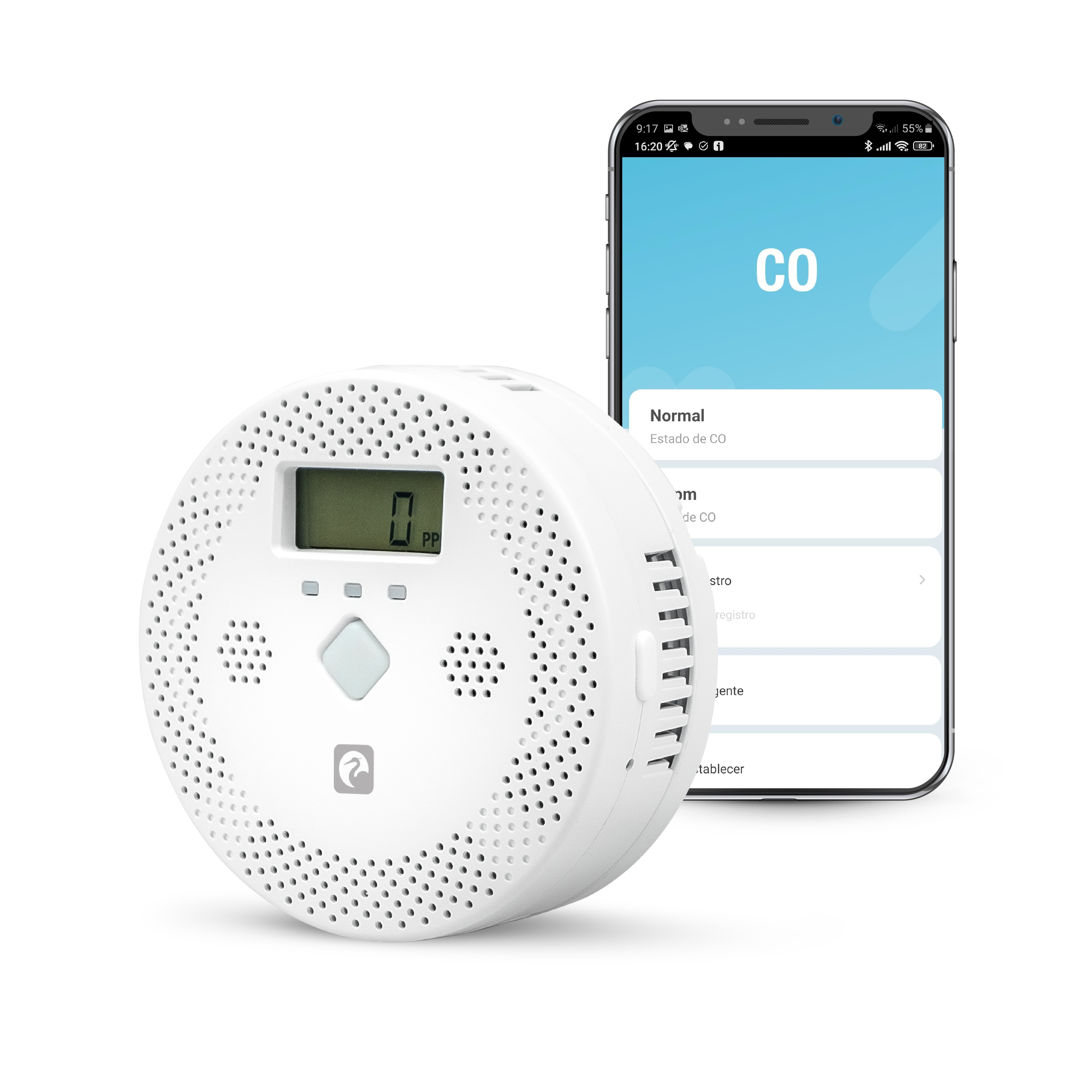 Detector de Monóxido de Carbono Smart WiFi Blanco-3
