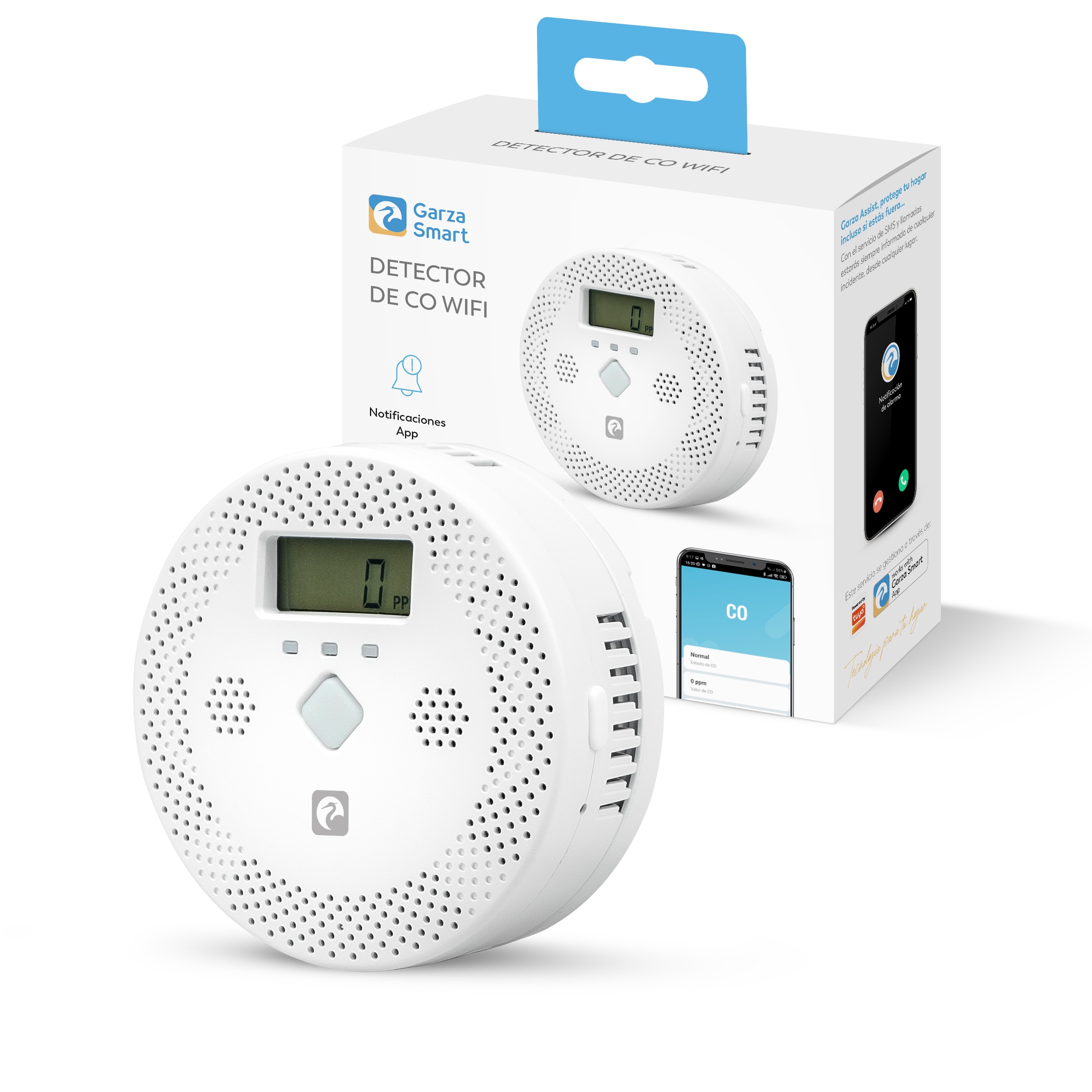 Detector de Monóxido de Carbono Smart WiFi Blanco-8