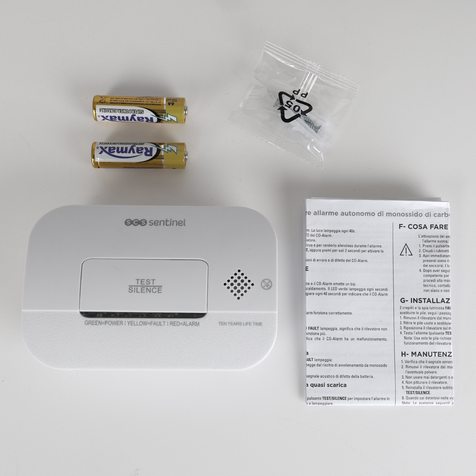Detector de monóxido de carbono Co-Alarm DAACO Blanco-3