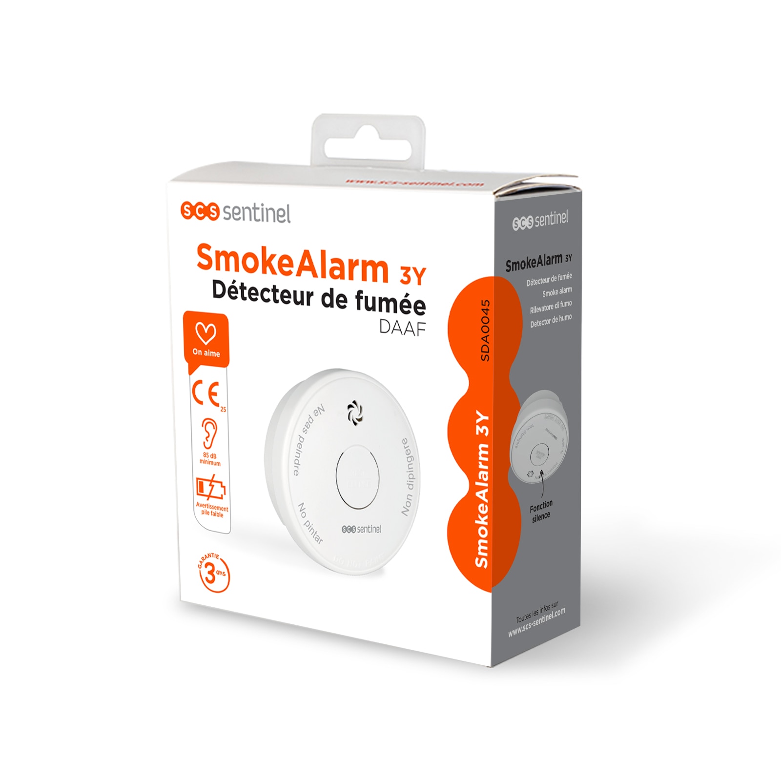 Detetor de fumo SmokeAlarm 3Y Branco-4
