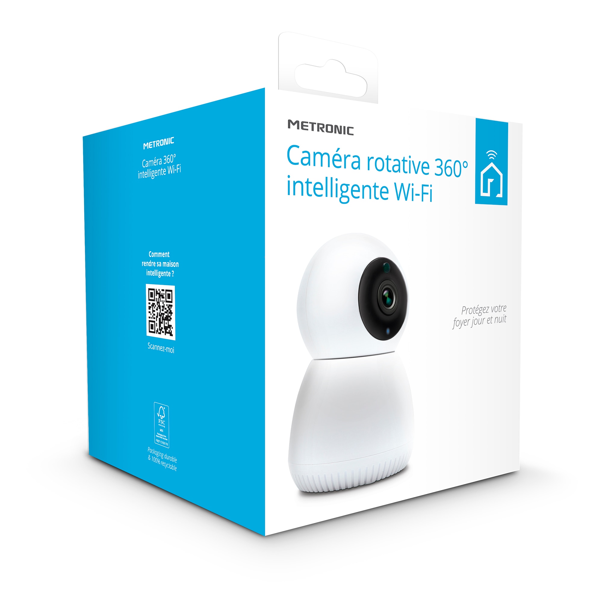 Cámara Rotativa Inteligente Wi-Fi para Interiores Blanco-10
