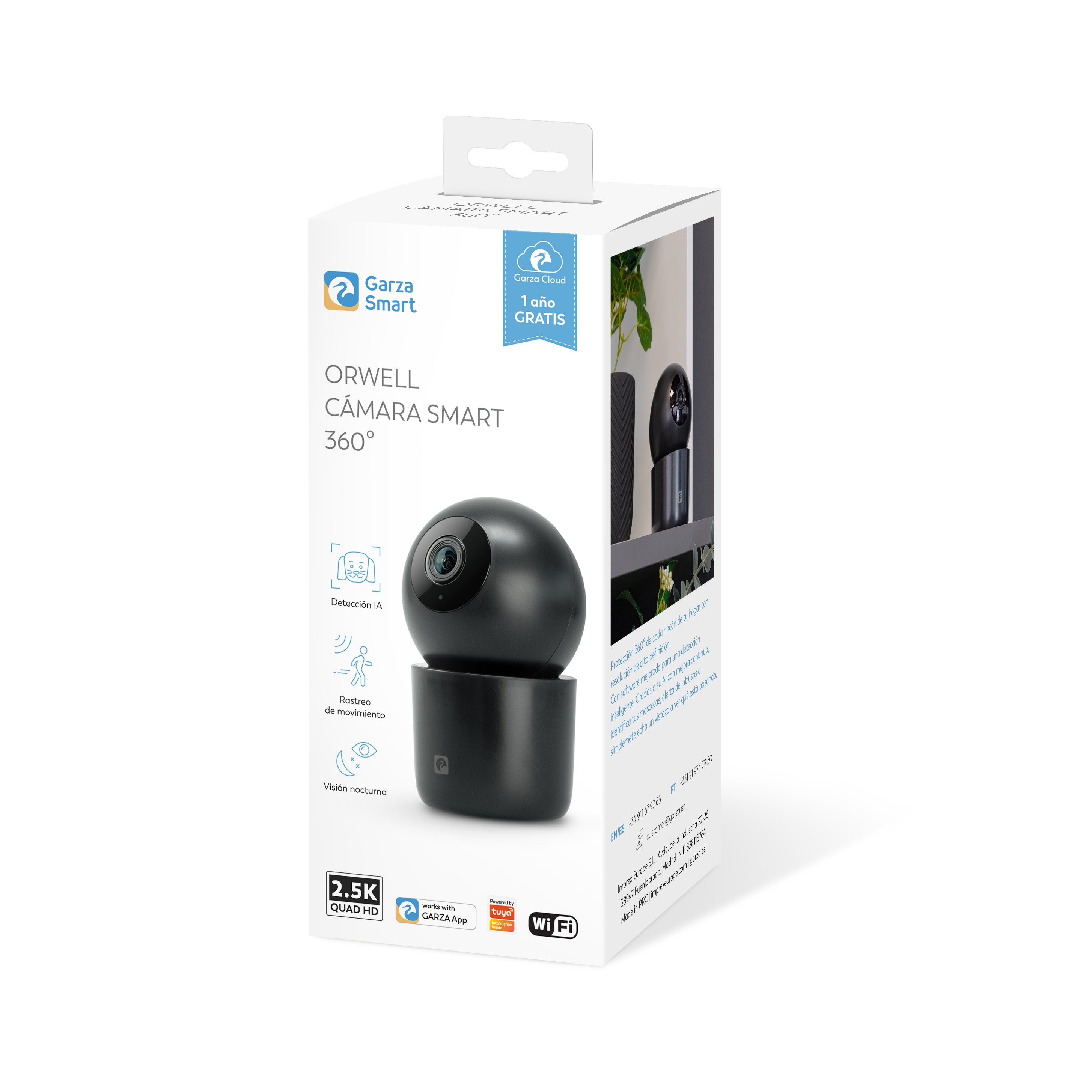 Cámara Vigilancia Wifi Orwell 360º Negro-8