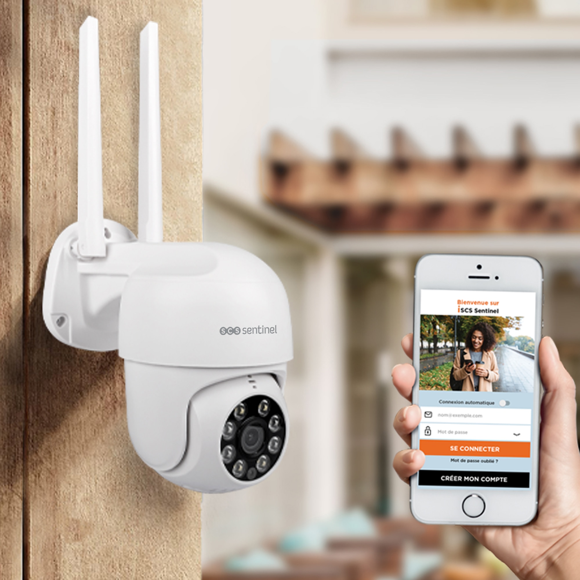 Camára Vigilancia Rotativa Exterior Gran Ángulo OutCam Blanco-5