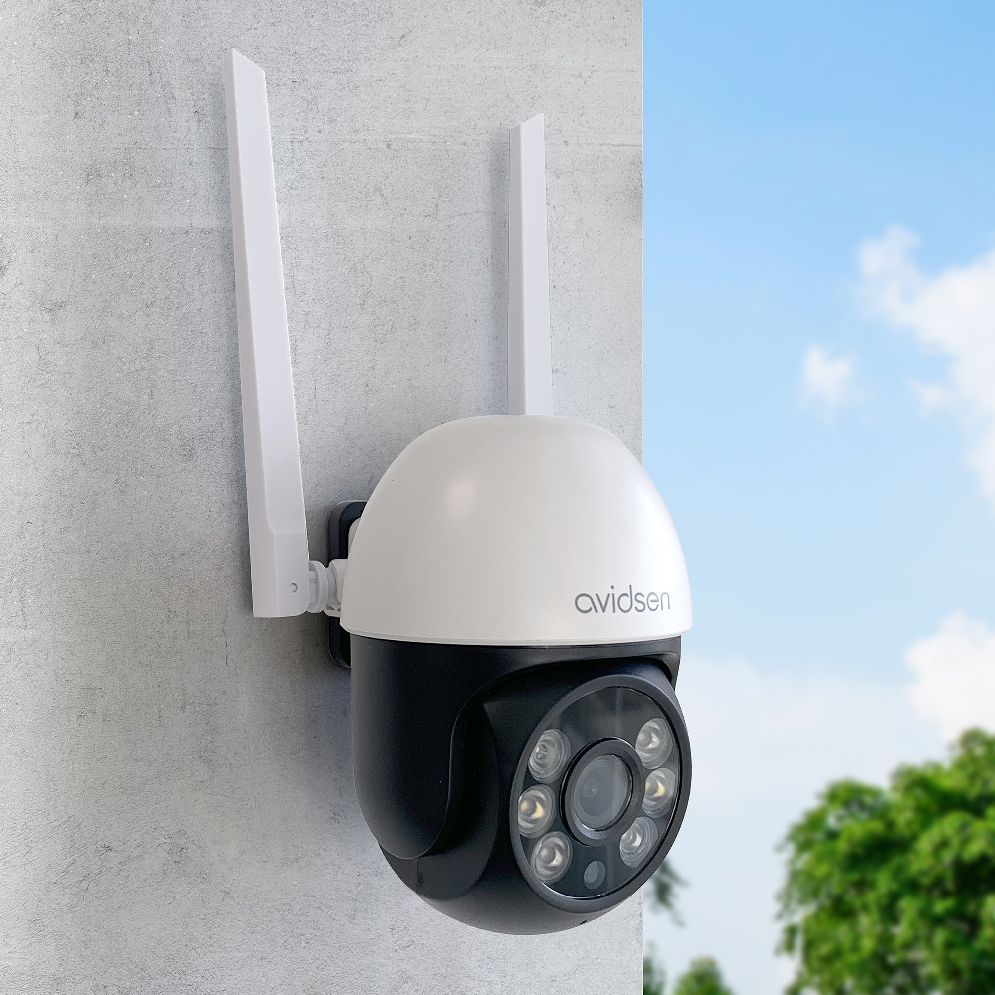 Cámara de seguridad motorizada para exterior HomeCam 2K PTZ Avidsen Home - Avidsen Blanco-14