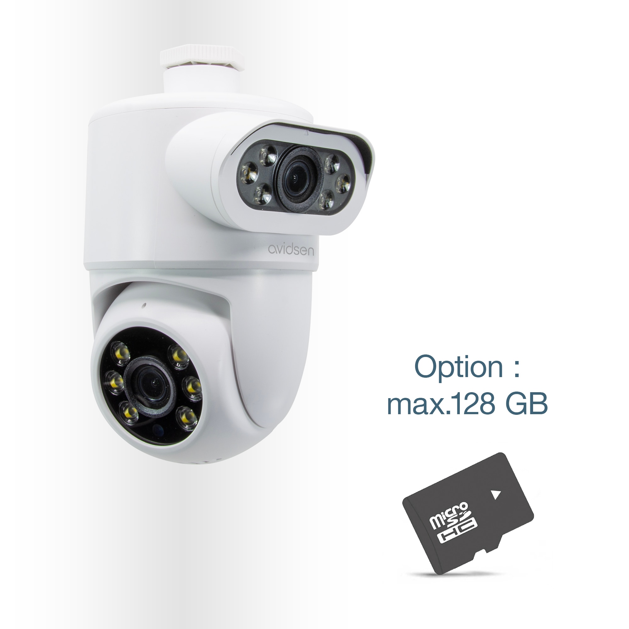 Cámara IP motorizada para exteriores 2K con doble lente HomeCam Dual PTZ - Avidsen Blanco-6