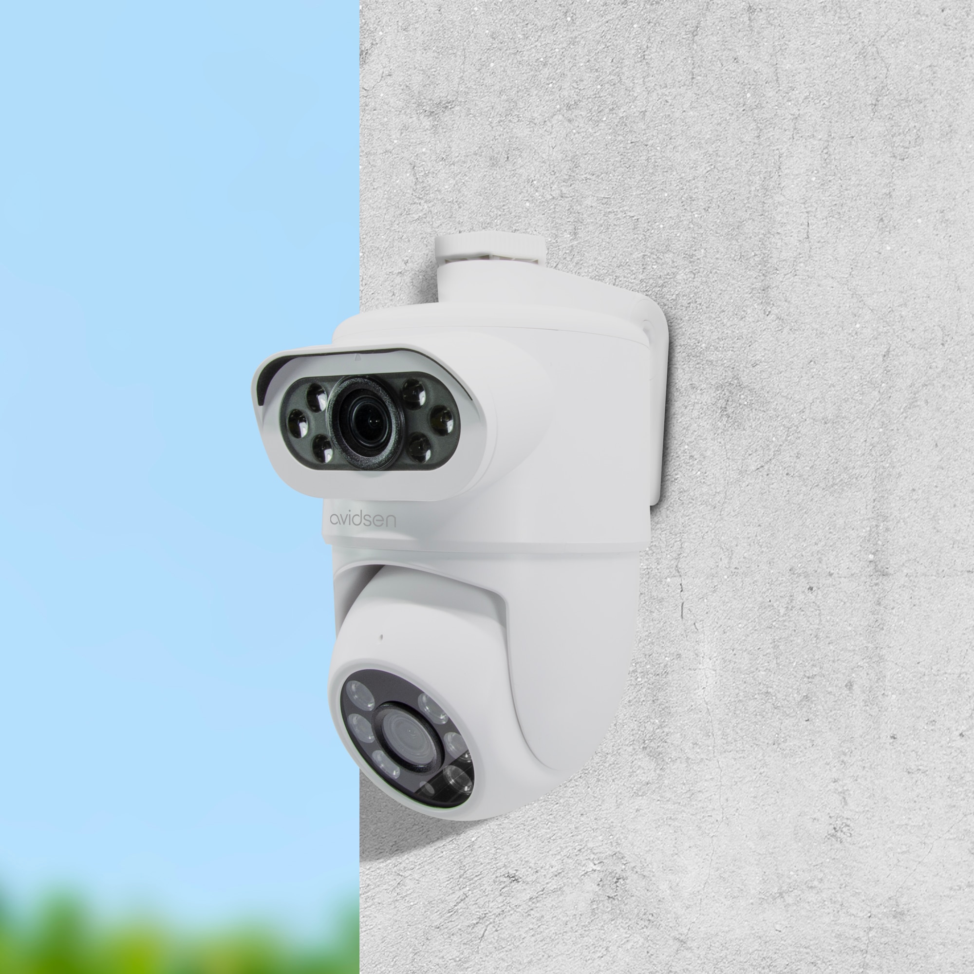 Cámara IP motorizada para exteriores 2K con doble lente HomeCam Dual PTZ - Avidsen Blanco-8