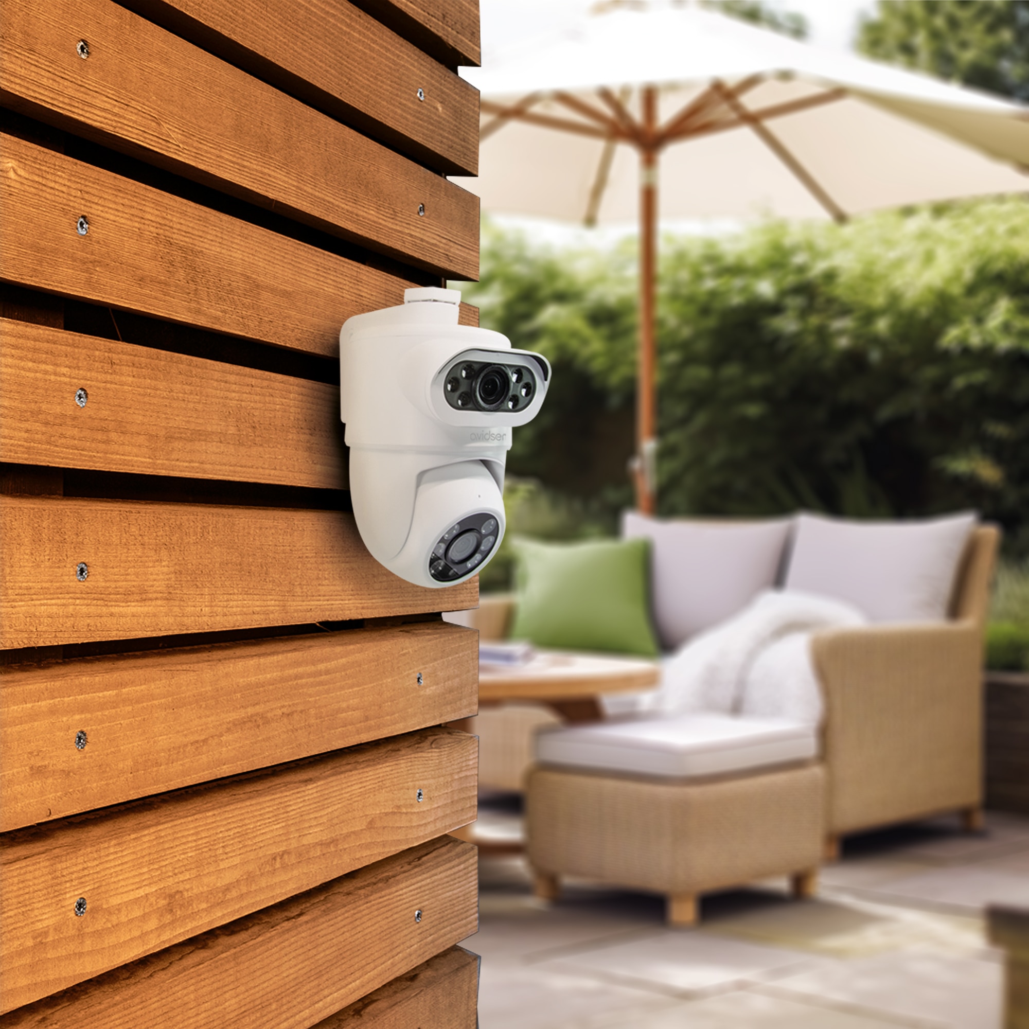 Cámara IP motorizada para exteriores 2K con doble lente HomeCam Dual PTZ - Avidsen Blanco-9