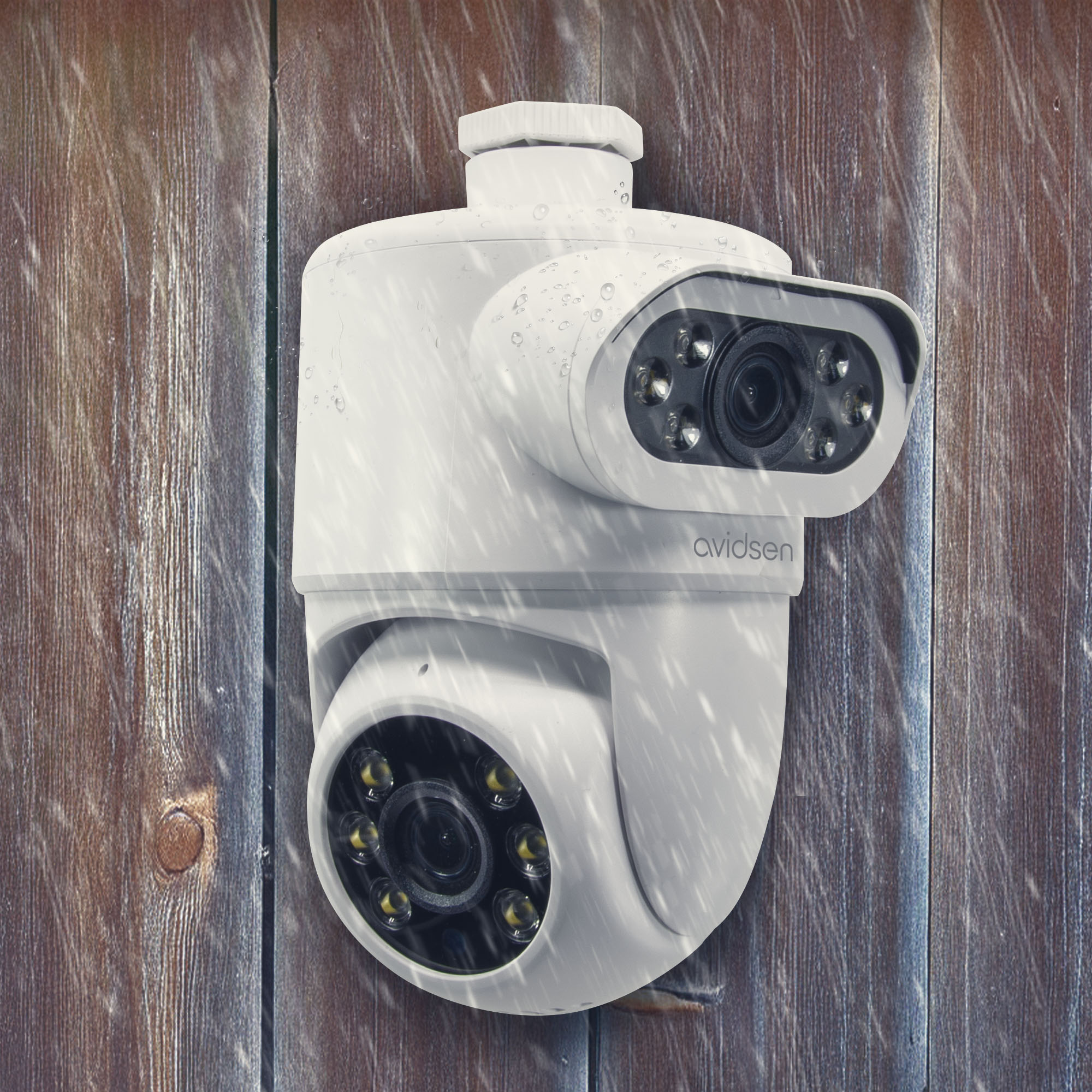 Cámara IP motorizada para exteriores 2K con doble lente HomeCam Dual PTZ - Avidsen Blanco-11