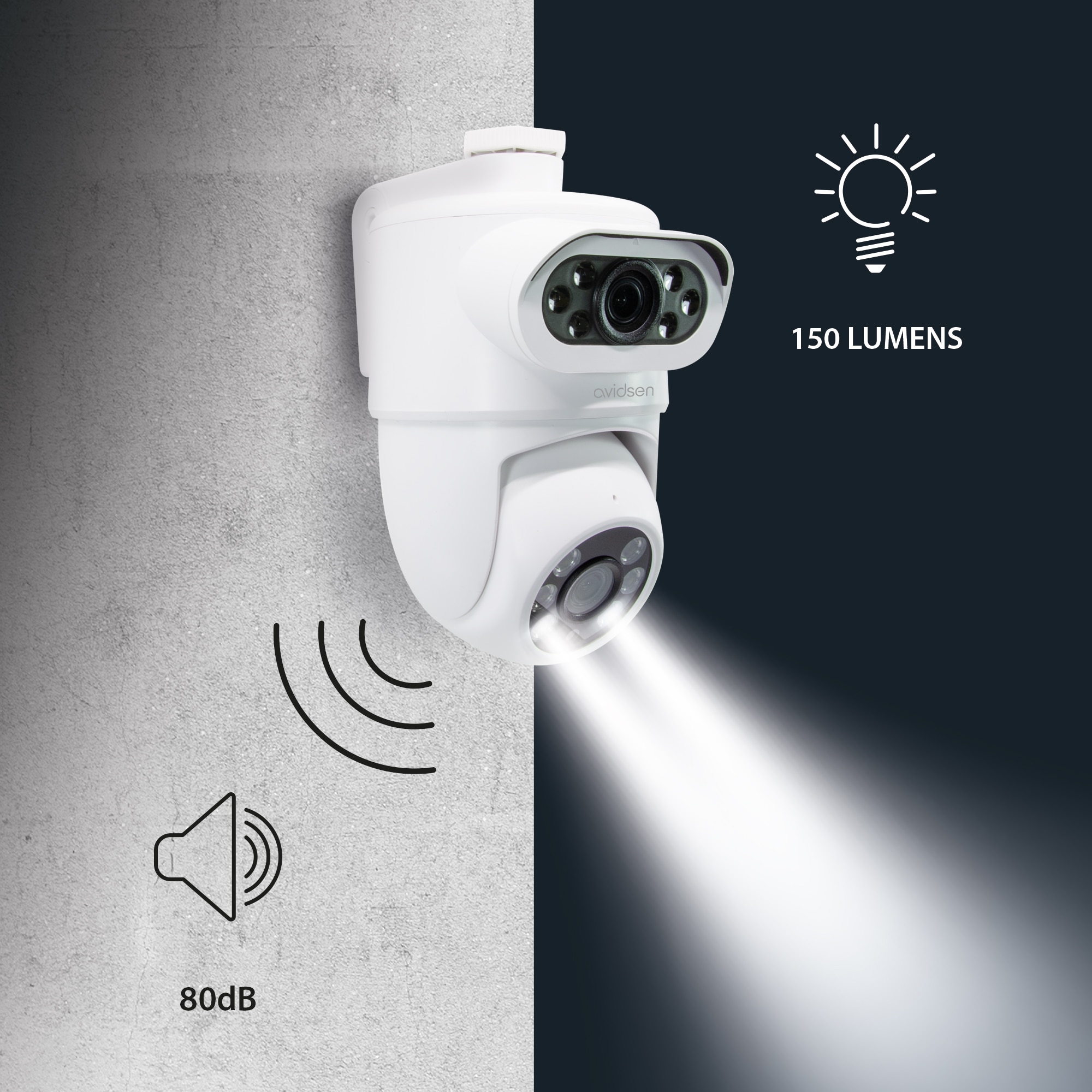 Cámara IP motorizada para exteriores 2K con doble lente HomeCam Dual PTZ - Avidsen Blanco-12