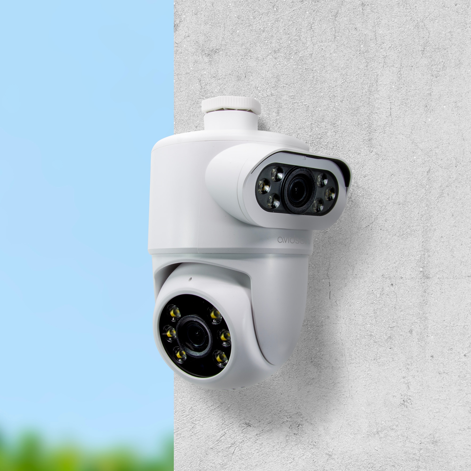 Cámara IP motorizada para exteriores 2K con doble lente HomeCam Dual PTZ - Avidsen Blanco-13