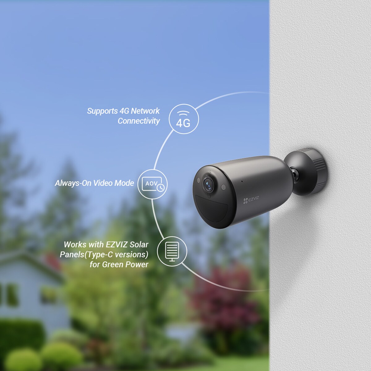 Cámara 2K batería Ezviz EB3 4G Gris-6