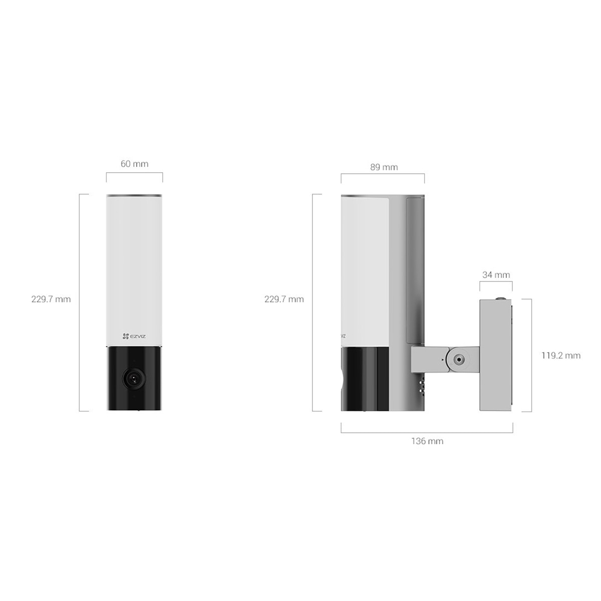 Cámara de seguridad inteligente con luz de pared Ezviz EL3 Gris-7