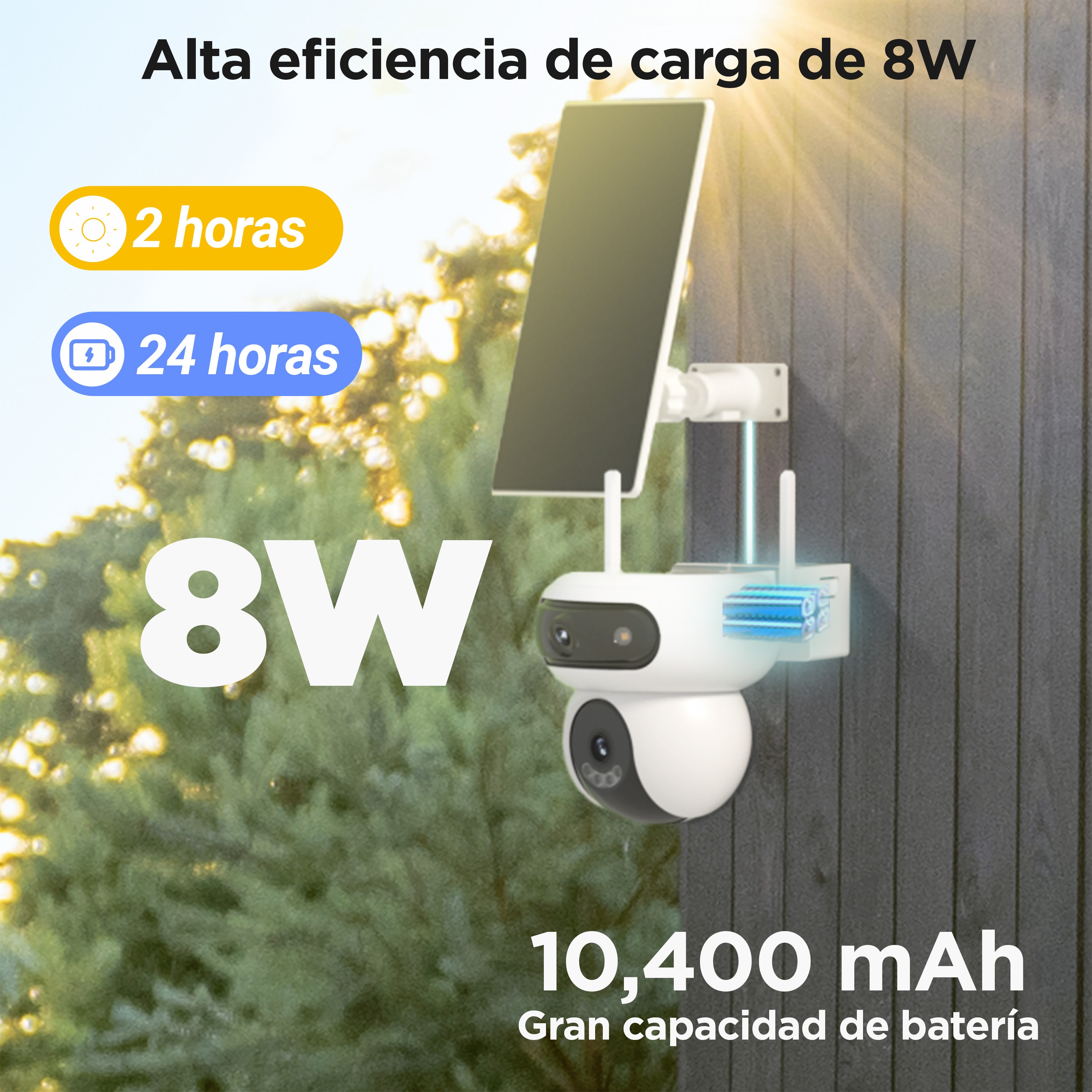 Cámara exterior Ezviz 360 HB90 solar Blanco - Negro-10
