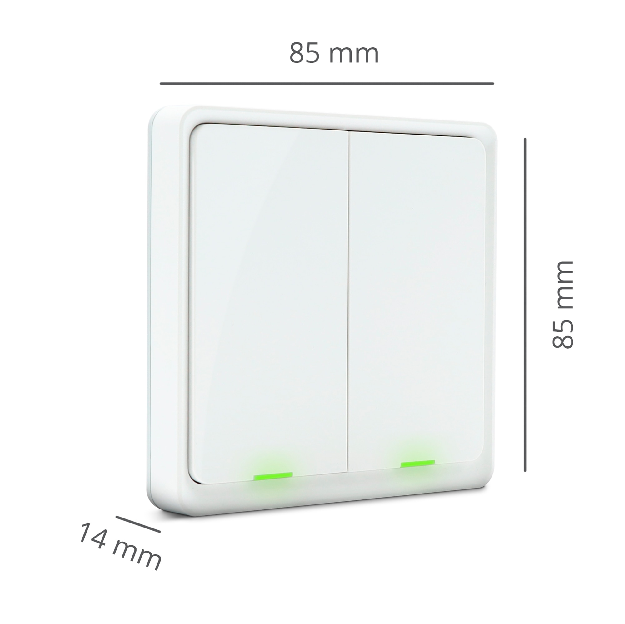 Interruptor Inteligente sin Cable 2 Botones Zigbee Blanco-8
